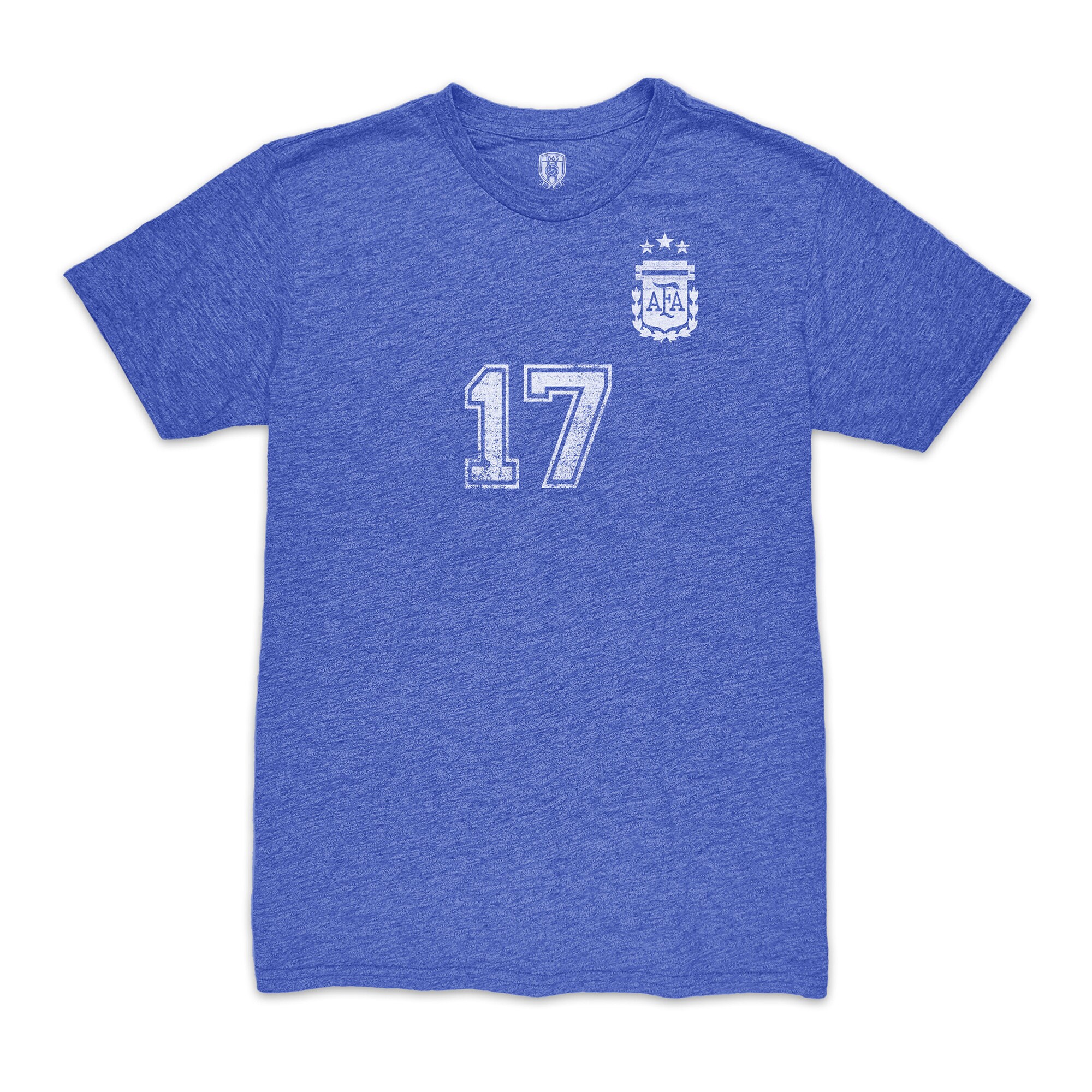 alejandro garnacho argentina national team 1863fc player vintage tri-blend t-shirt – blue Collection – Brazil World Cup Jerseys and T-Shirts