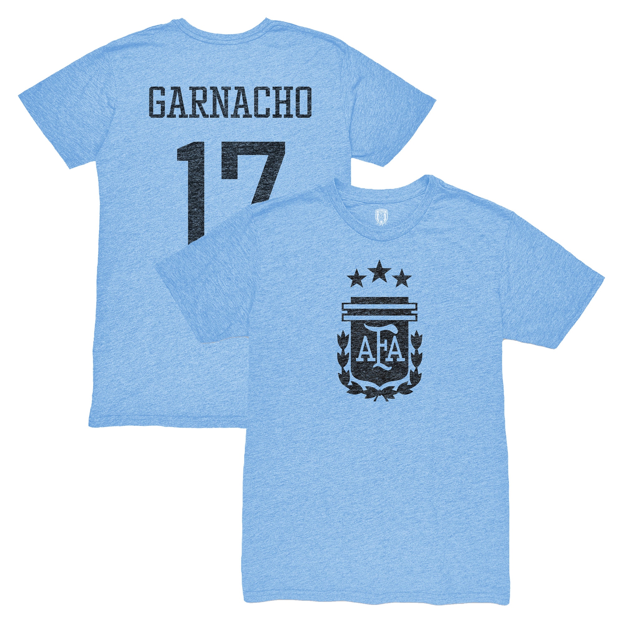 alejandro garnacho argentina national team 1863fc player vintage tri-blend t-shirt – light blue Collection – Brazil World Cup Jerseys and T-Shirts