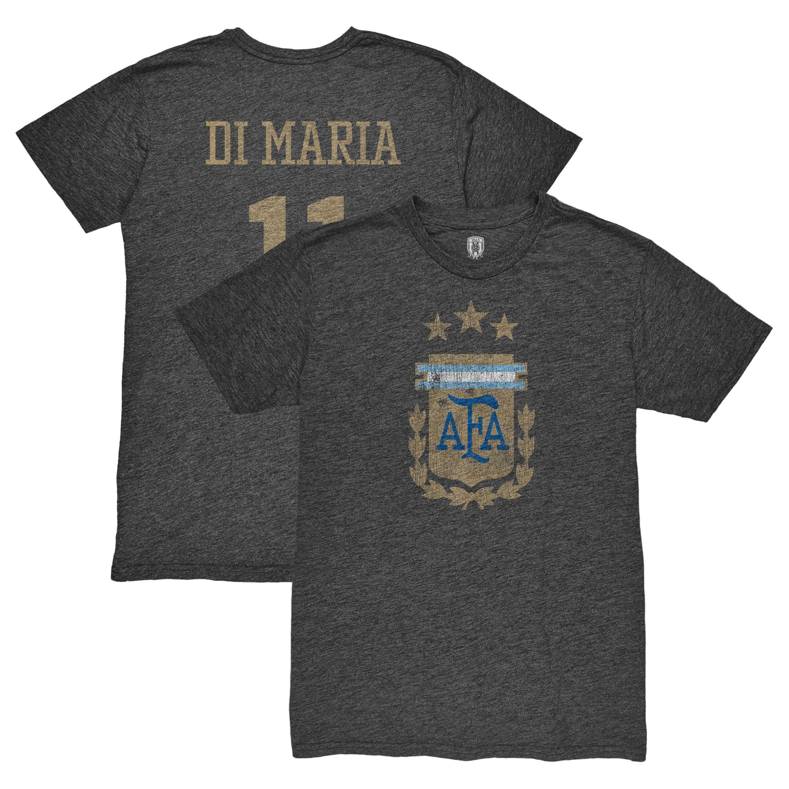 angel di maria argentina national team 1863fc retro player tri-blend t-shirt – black Collection – Brazil World Cup Jerseys and T-Shirts