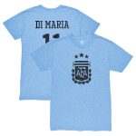 angel di maria argentina national team 1863fc retro player tri-blend t-shirt – light blue Collection – Brazil World Cup Jerseys and T-Shirts