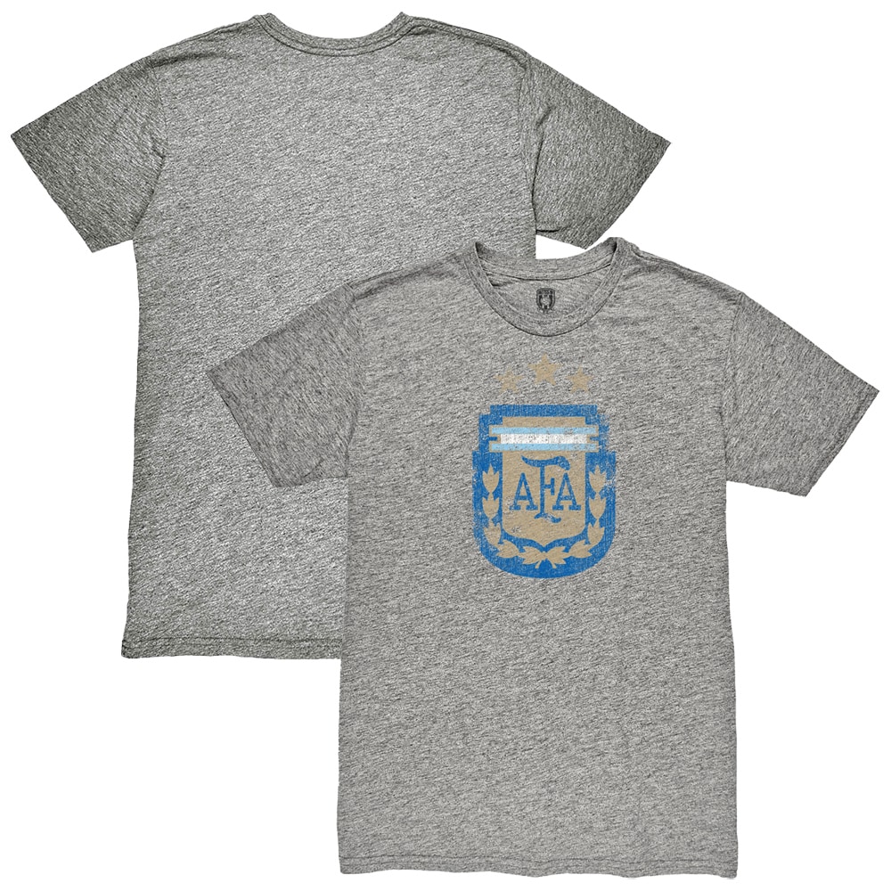 argentina national team 1863fc retro badge tri-blend t-shirt – heather gray Collection – Brazil World Cup Jerseys and T-Shirts
