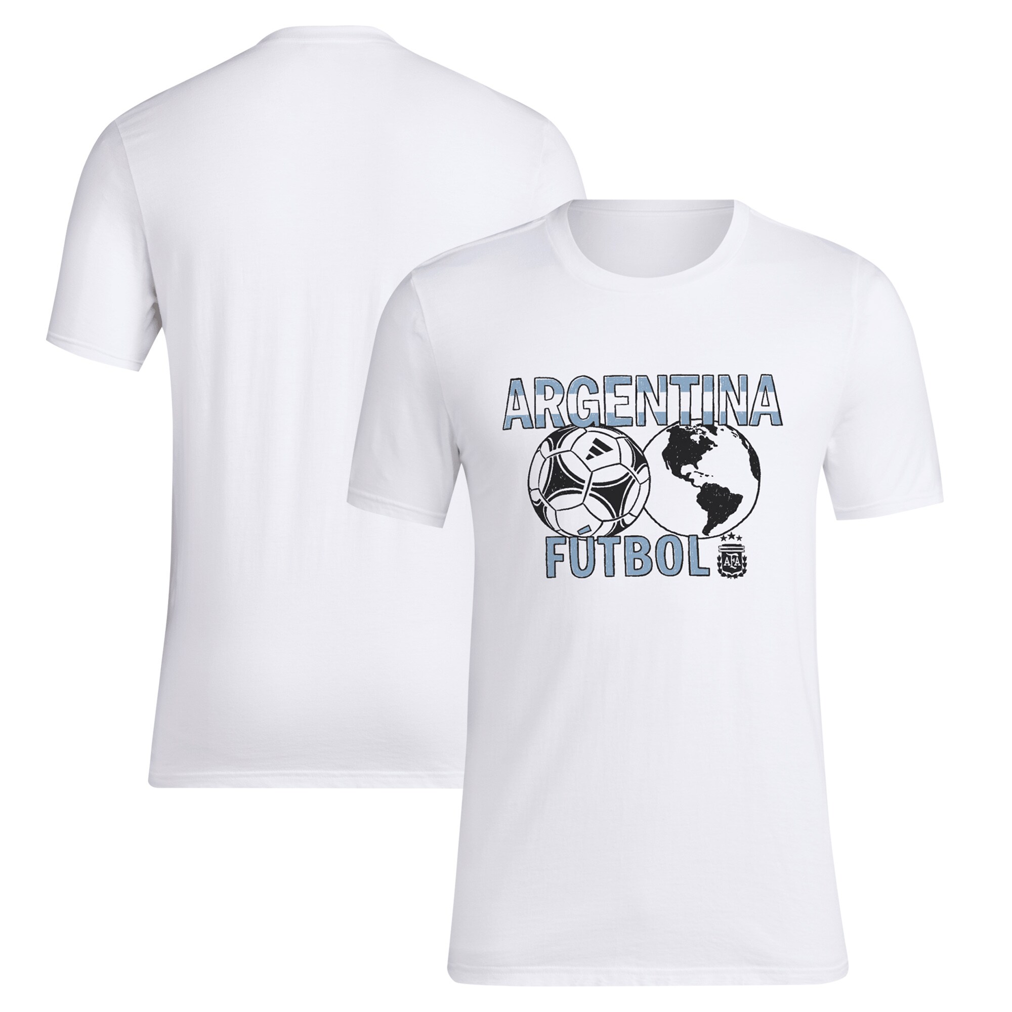 argentina national team adidas around the world t-shirt – white Collection – Brazil World Cup Jerseys and T-Shirts