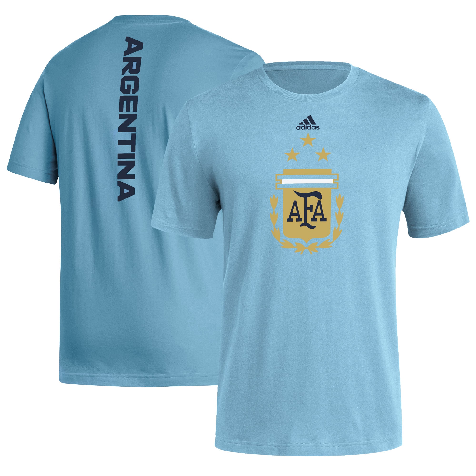argentina national team adidas vertical back t-shirt – light blue Collection – Brazil World Cup Jerseys and T-Shirts