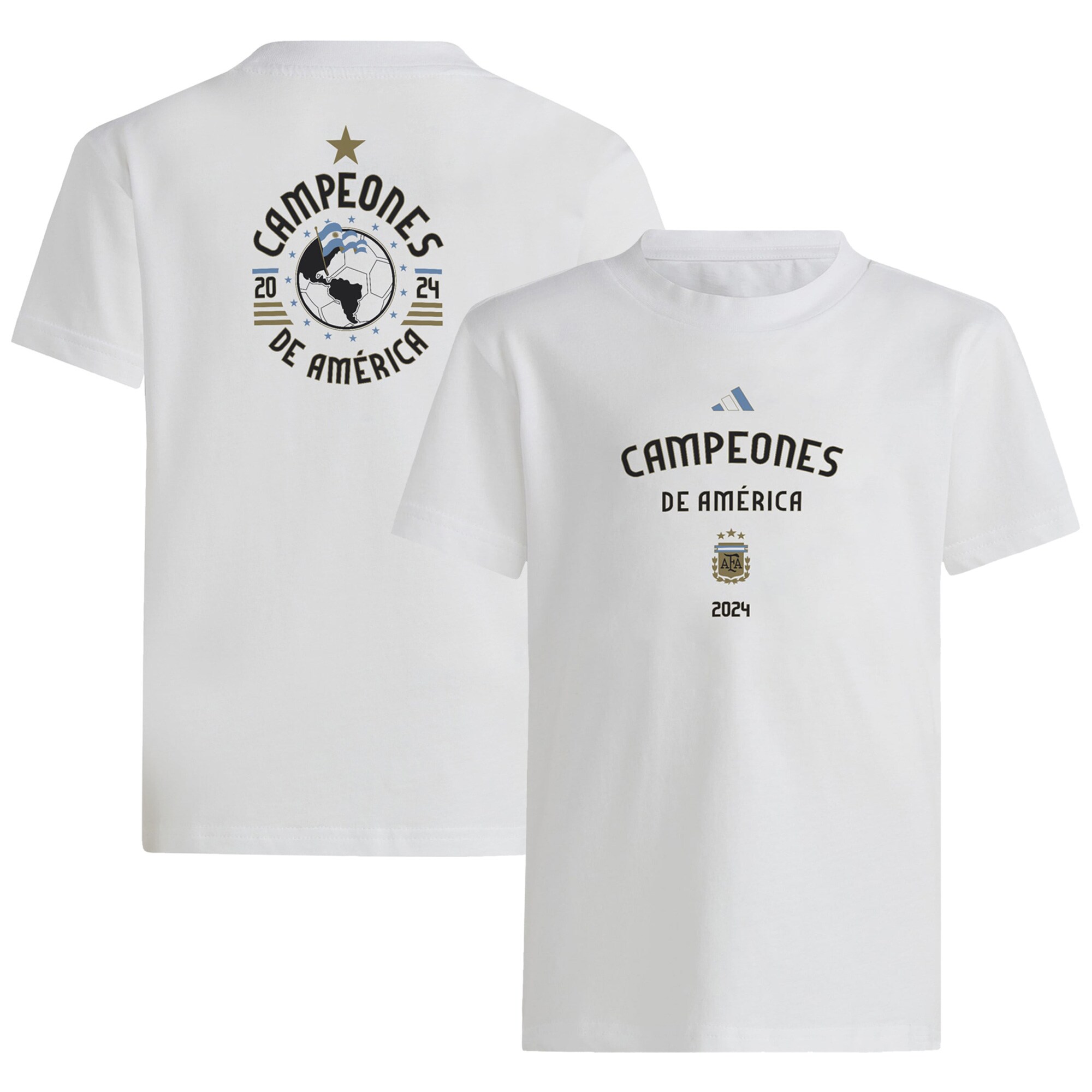 argentina national team adidas youth 2024 copa america champions t-shirt – white Collection – Brazil World Cup Jerseys and T-Shirts