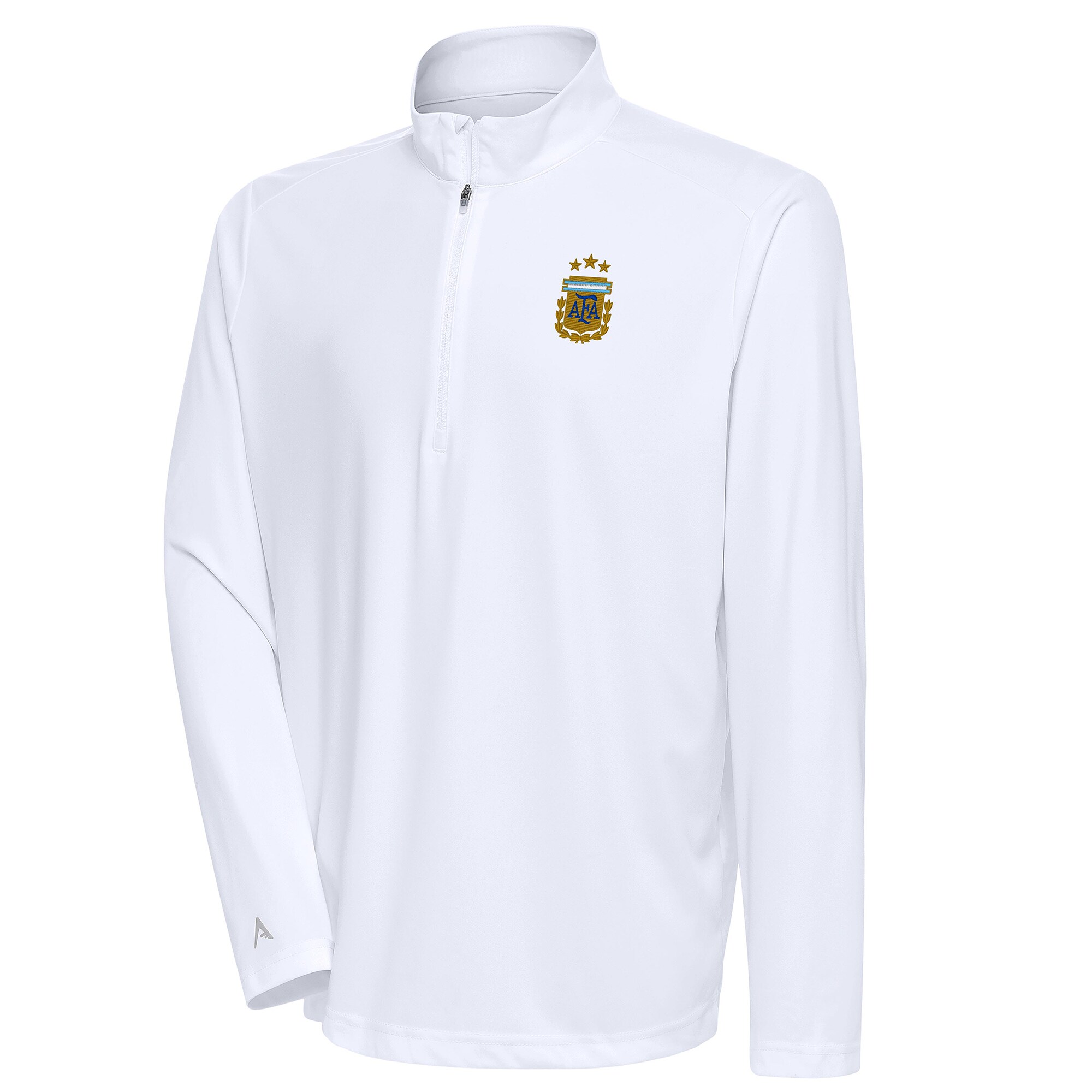 argentina national team antigua tribute quarter-zip pullover top – white Collection – Brazil World Cup Jerseys and T-Shirts