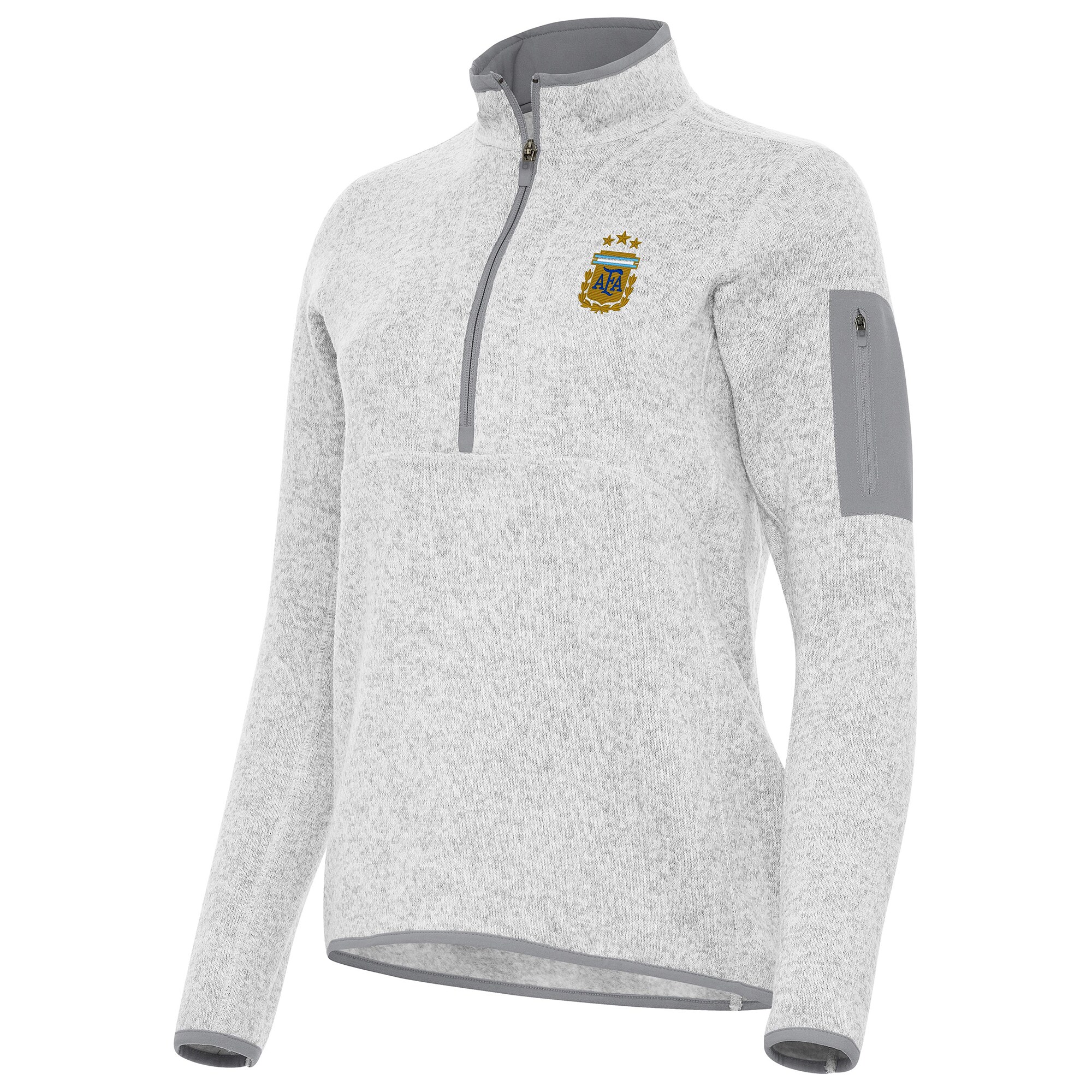 argentina national team antigua women8217s fortune half-zip pullover jacket – heather gray Collection – Brazil World Cup Jerseys and T-Shirts