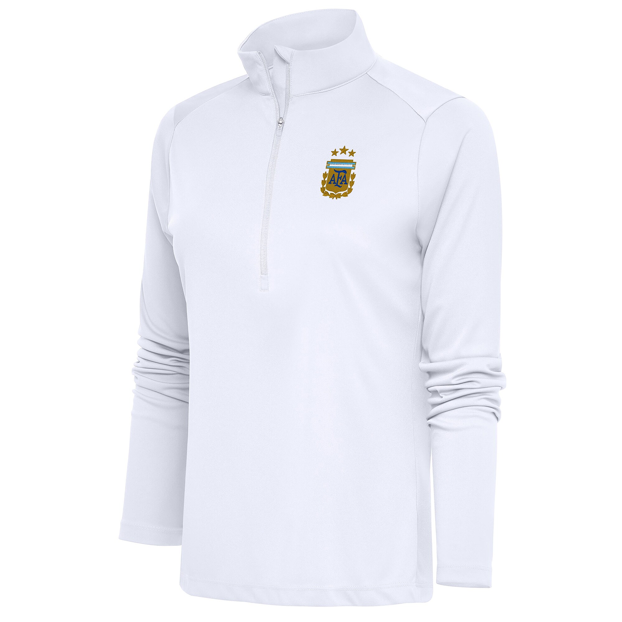 argentina national team antigua women8217s tribute half-zip pullover top – white Collection – Brazil World Cup Jerseys and T-Shirts