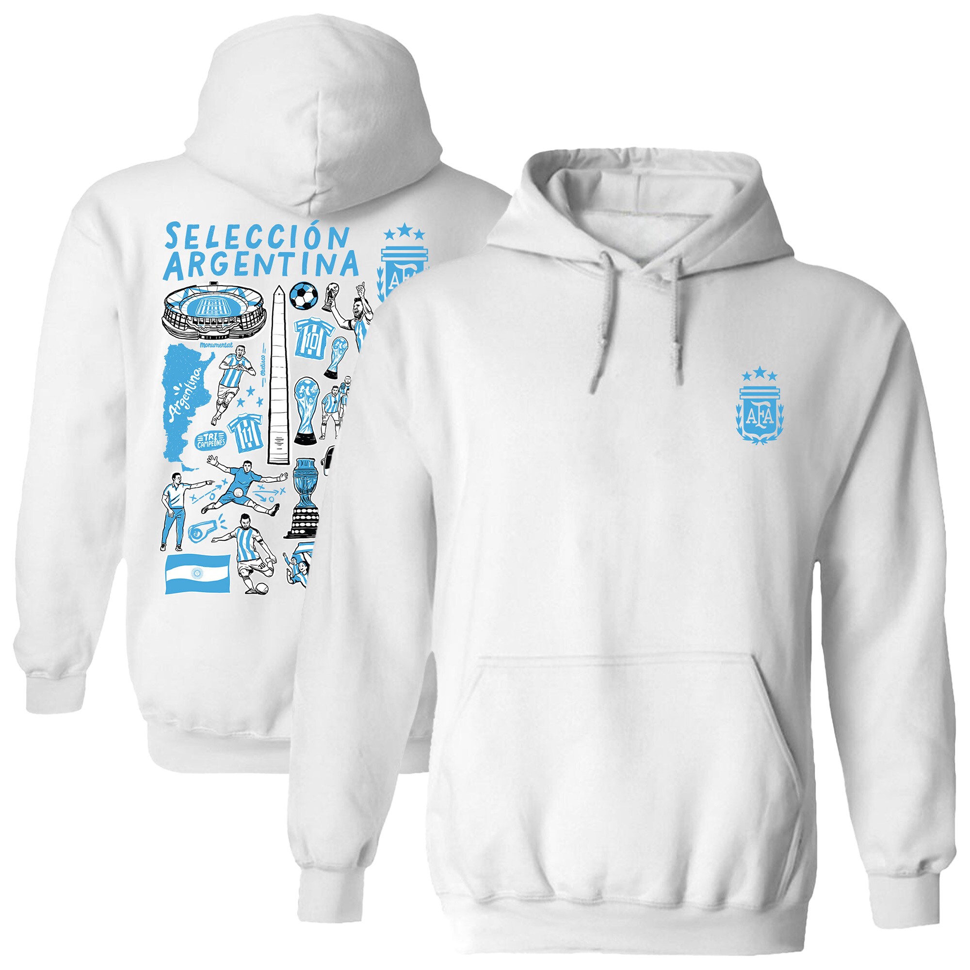 argentina national team vive la fete women8217s impressions artwork pullover hoodie – white Collection – Brazil World Cup Jerseys and T-Shirts