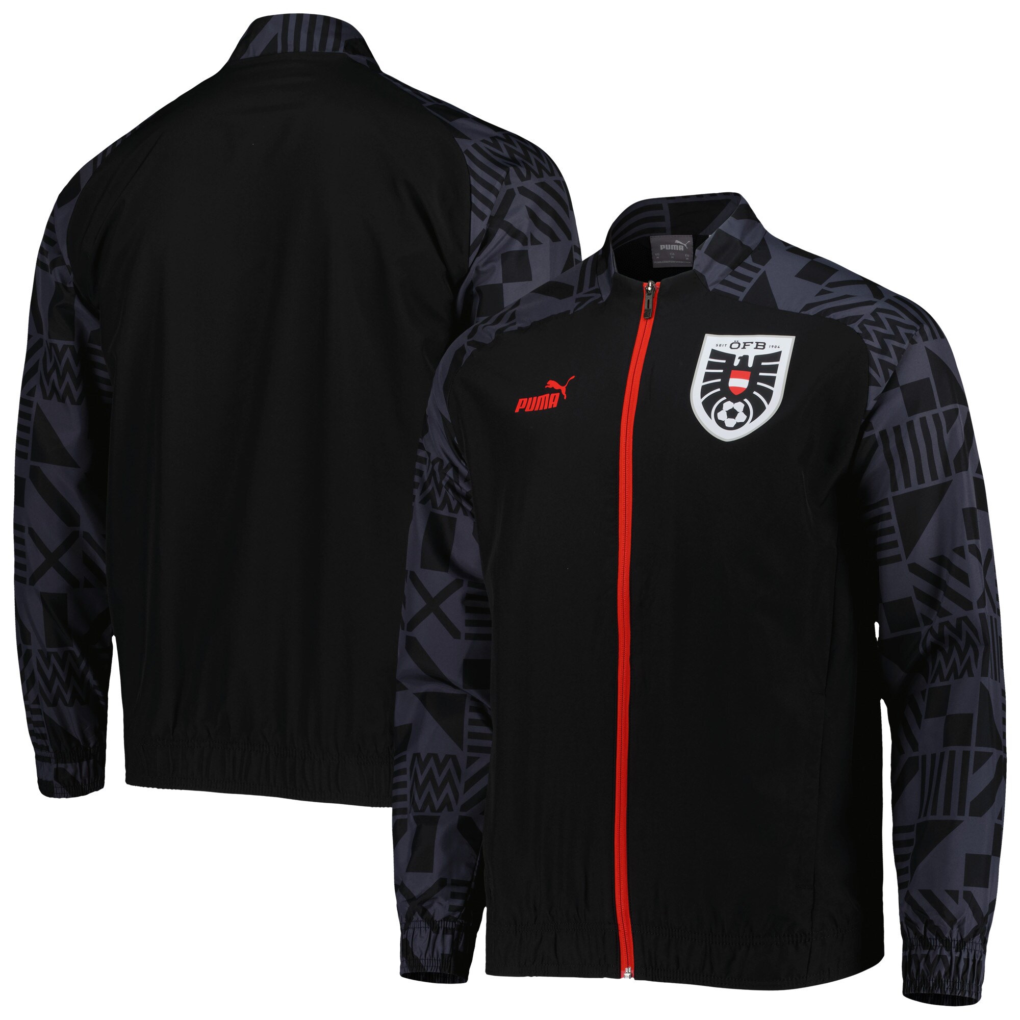 austria national team puma pre-match raglan full-zip training jacket – black Collection – Brazil World Cup Jerseys and T-Shirts
