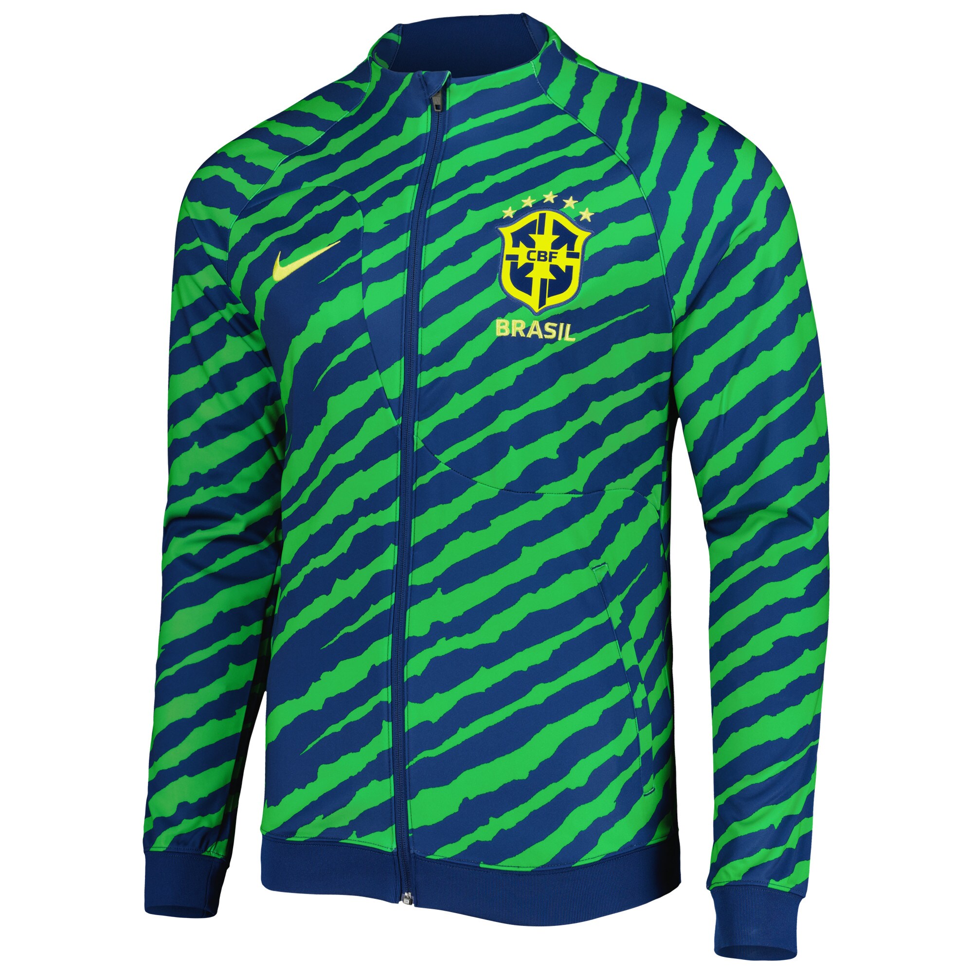 brazil national team nike 2022 academy pro anthem performance raglan full-zip jacket – bluegreen Collection – Brazil World Cup Jerseys and T-Shirts