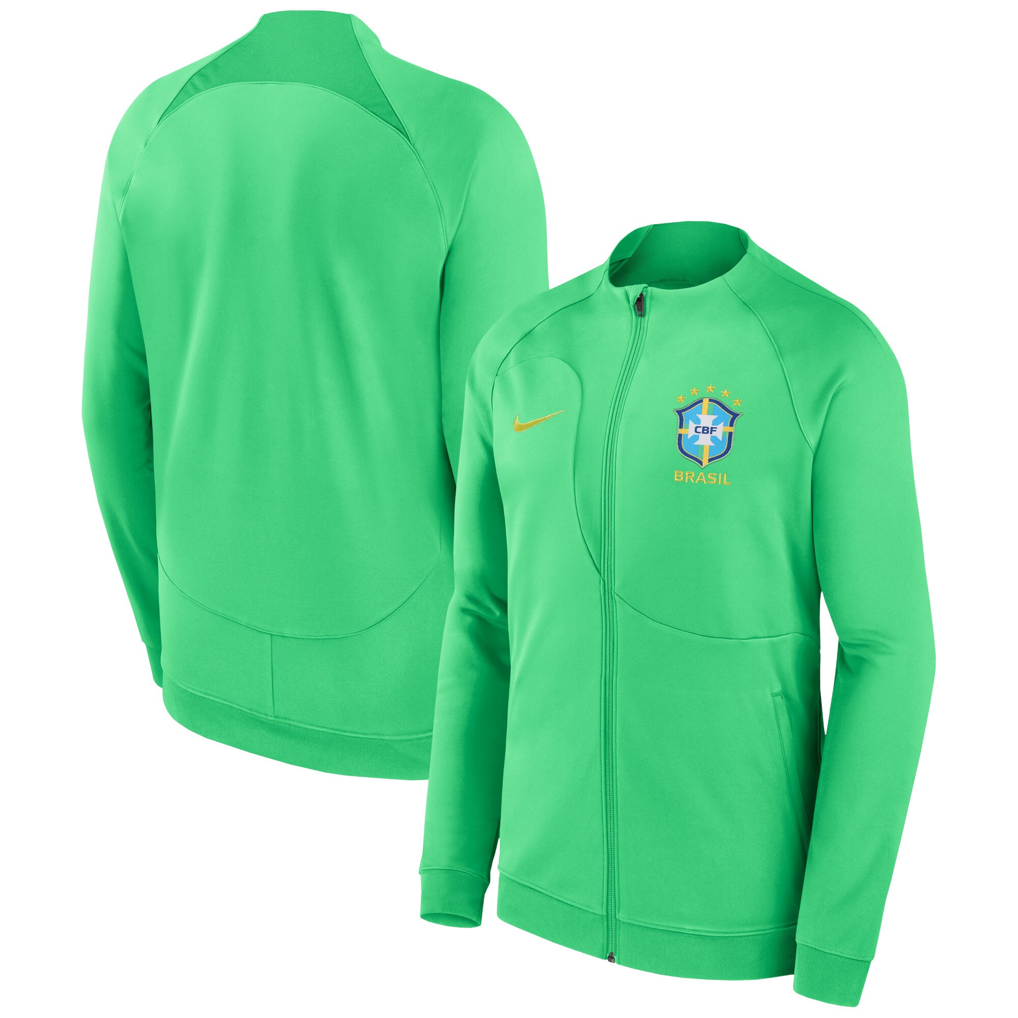 brazil national team nike 2022 academy pro anthem performance raglan full-zip jacket – green Collection – Brazil World Cup Jerseys and T-Shirts