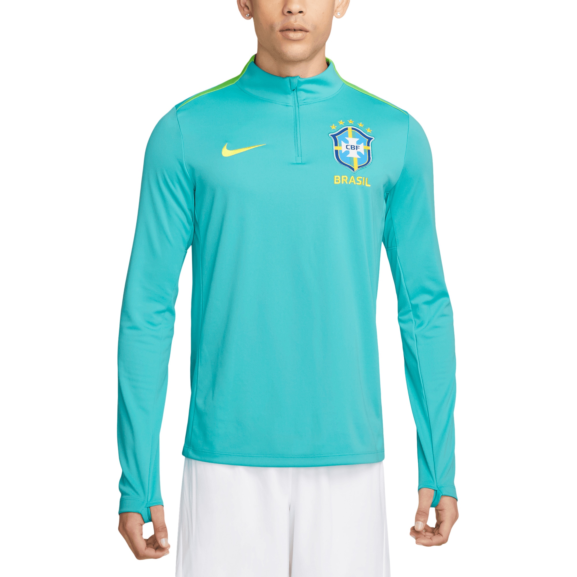 brazil national team nike 2024 academy pro drill performance quarter-zip pullover top – blue Collection – Brazil World Cup Jerseys and T-Shirts