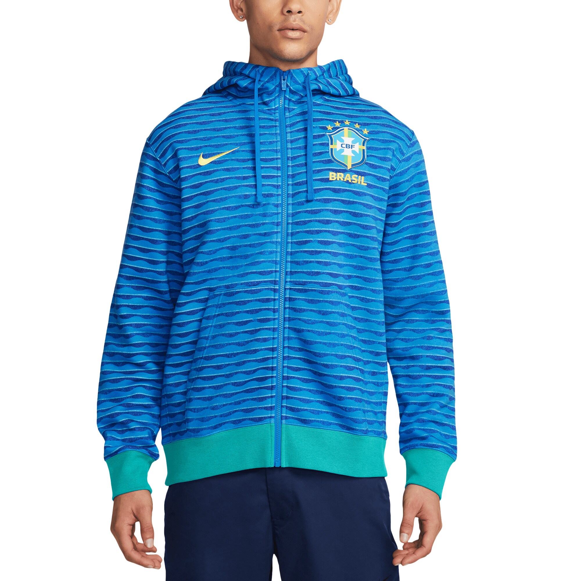 brazil national team nike club full-zip hoodie – blue Collection – Brazil World Cup Jerseys and T-Shirts