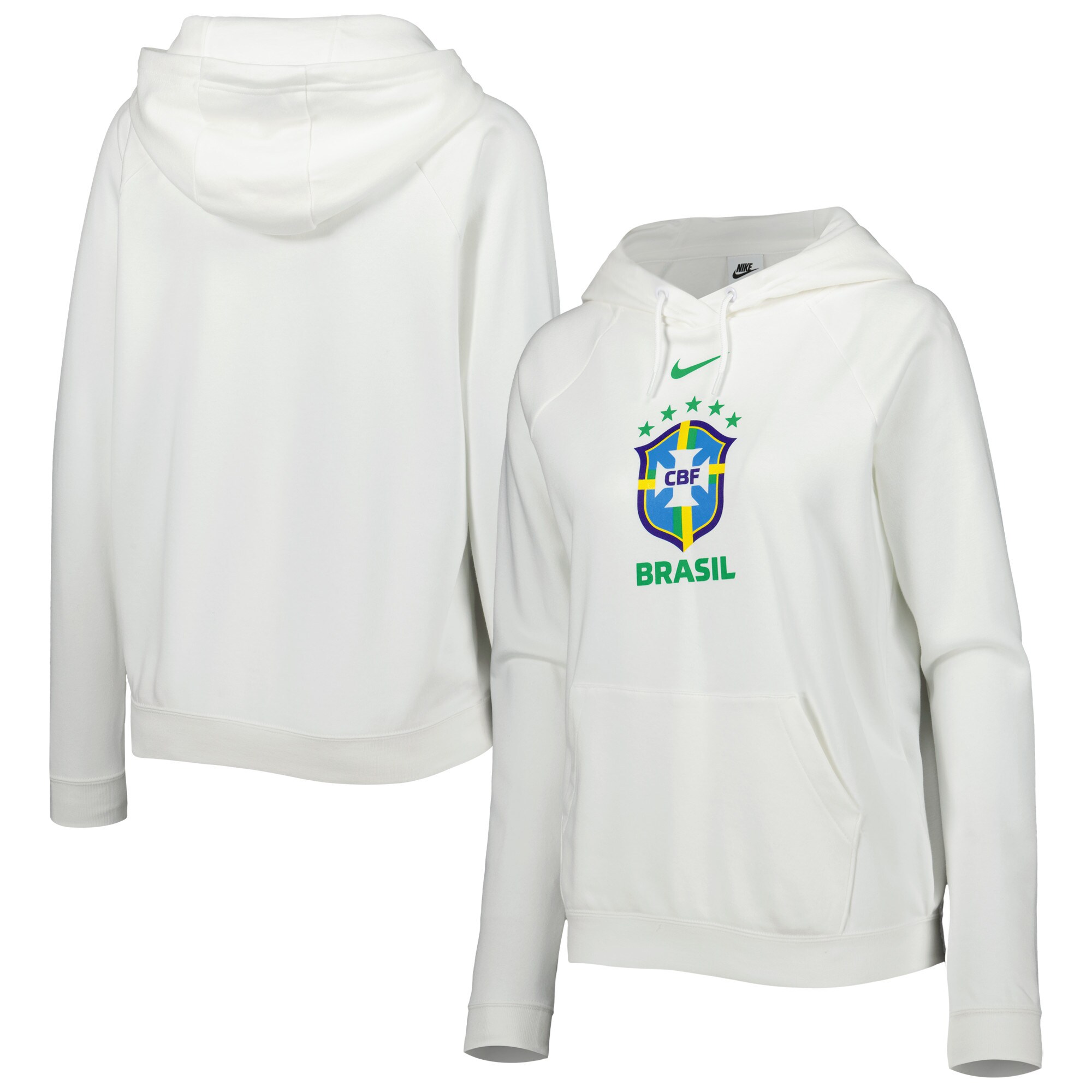 brazil national team nike women8217s varsity raglan tri-blend pullover hoodie – white Collection – Brazil World Cup Jerseys and T-Shirts