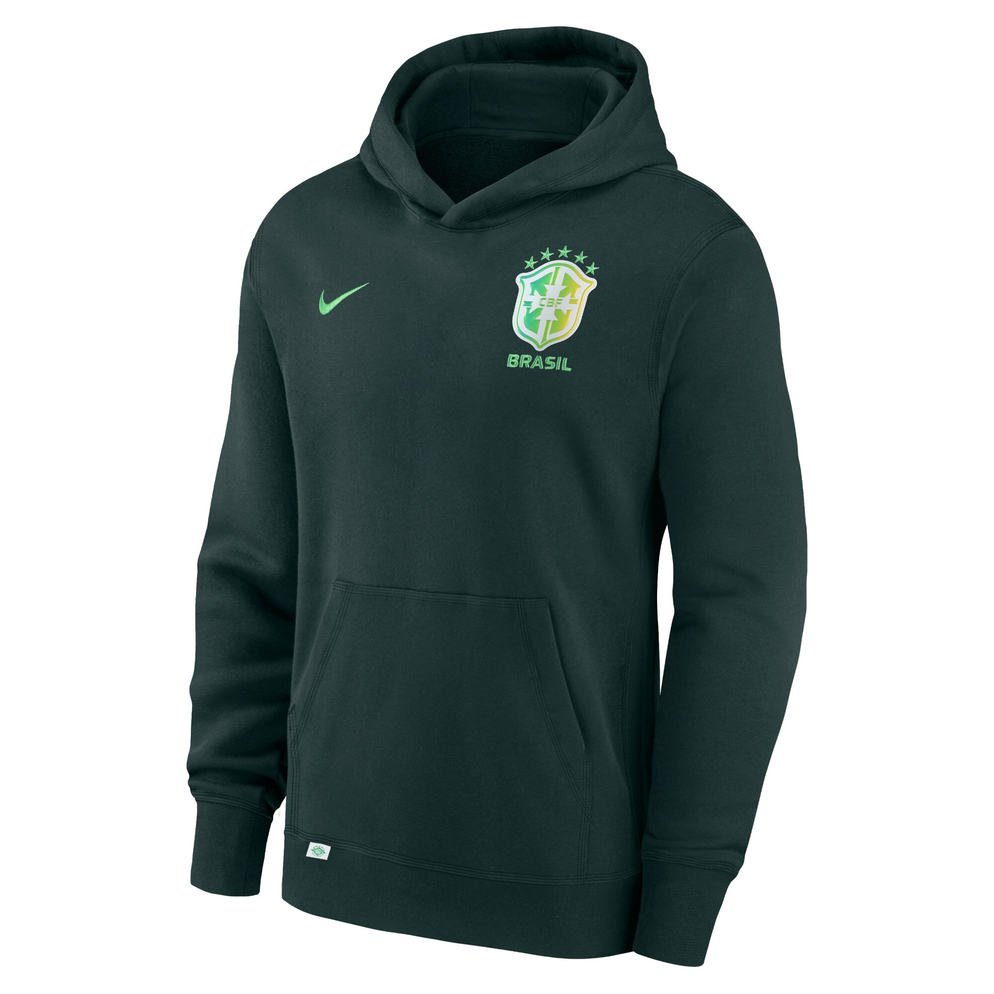 brazil national team nike youth club fleece pullover hoodie – green Collection – Brazil World Cup Jerseys and T-Shirts
