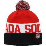 canada soccer nike classic stripe cuffed knit hat with pom – blackred Collection – Brazil World Cup Jerseys and T-Shirts
