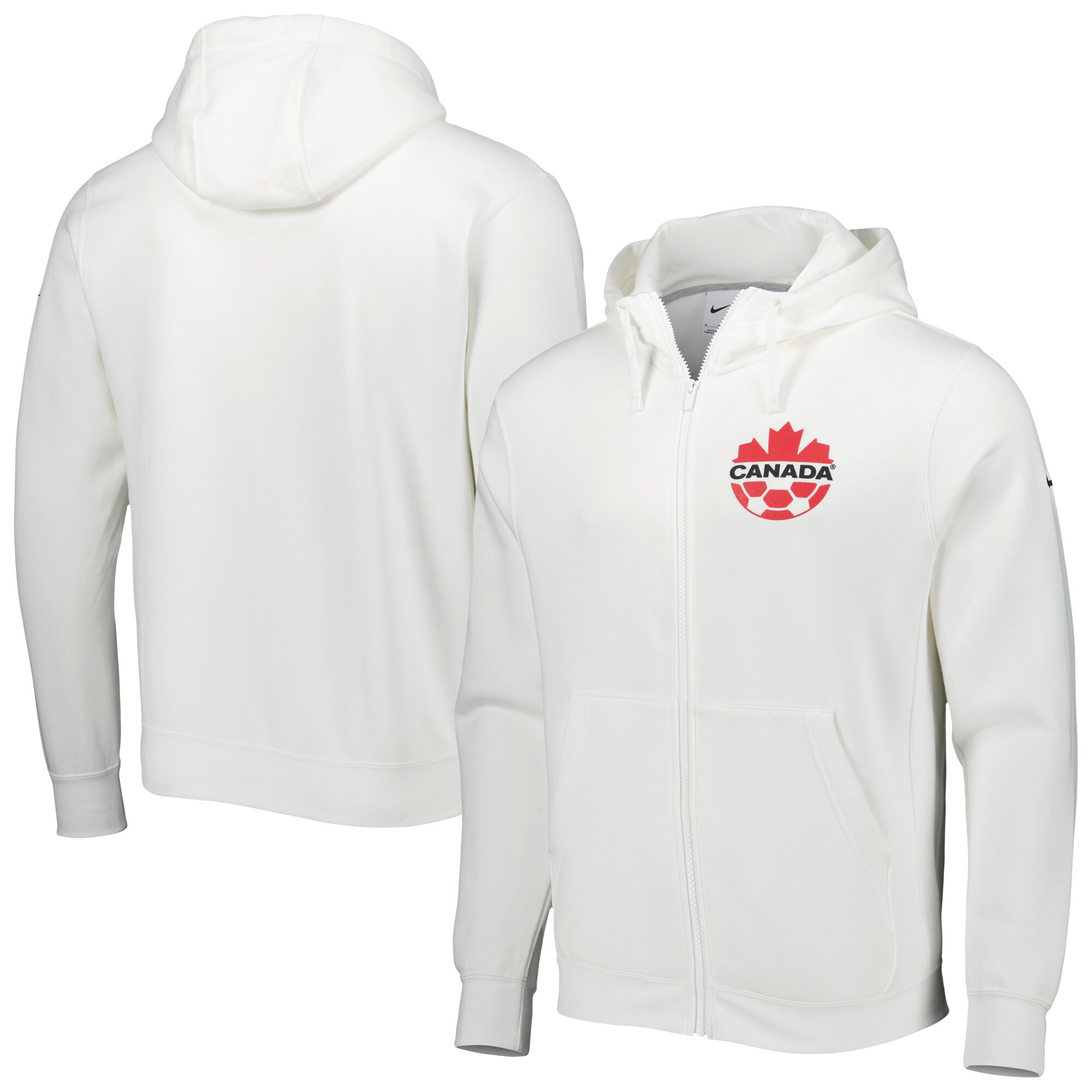 canada soccer nike club fleece full-zip hoodie – white Collection – Brazil World Cup Jerseys and T-Shirts