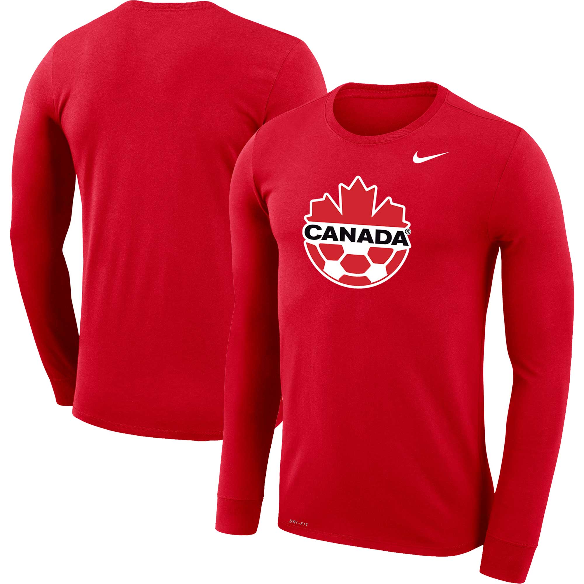 canada soccer nike primary logo legend performance long sleeve t-shirt – red Collection – Brazil World Cup Jerseys and T-Shirts