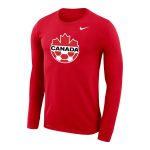 canada soccer nike primary logo legend performance long sleeve t-shirt – red Collection – Brazil World Cup Jerseys and T-Shirts
