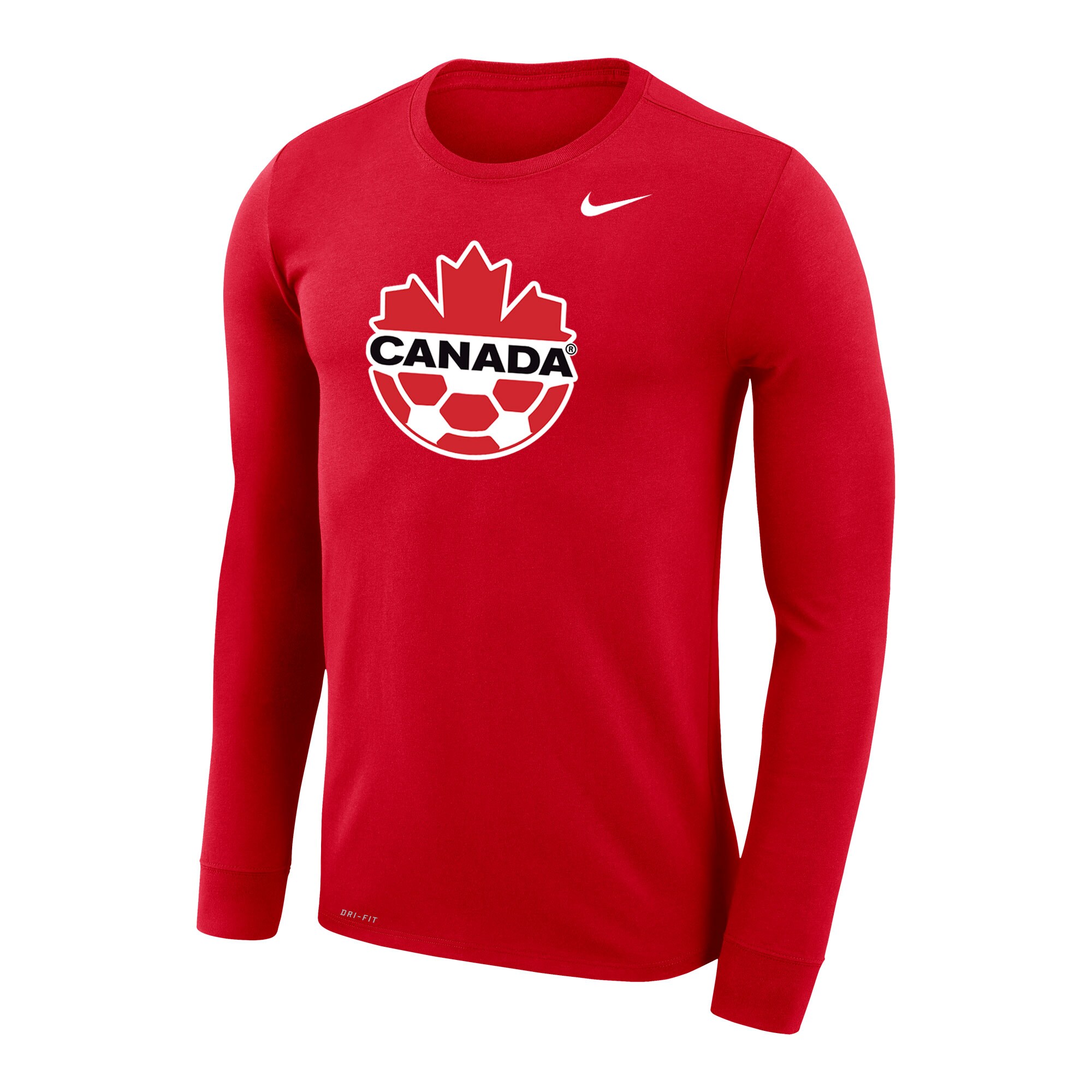 canada soccer nike primary logo legend performance long sleeve t-shirt – red Collection – Brazil World Cup Jerseys and T-Shirts