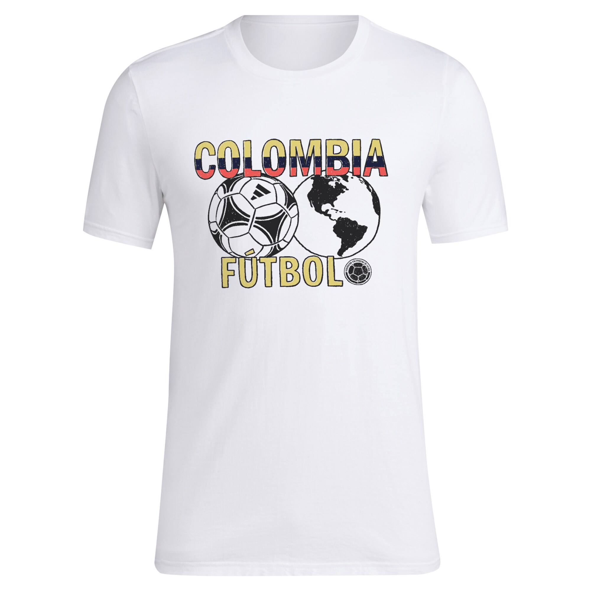 colombia national team adidas around the world t-shirt – white Collection – Brazil World Cup Jerseys and T-Shirts