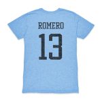 cristian romero argentina national team 1863fc player vintage tri-blend t-shirt – light blue Collection – Brazil World Cup Jerseys and T-Shirts