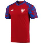 czech republic national team puma pre-match v-neck top – red Collection – Brazil World Cup Jerseys and T-Shirts