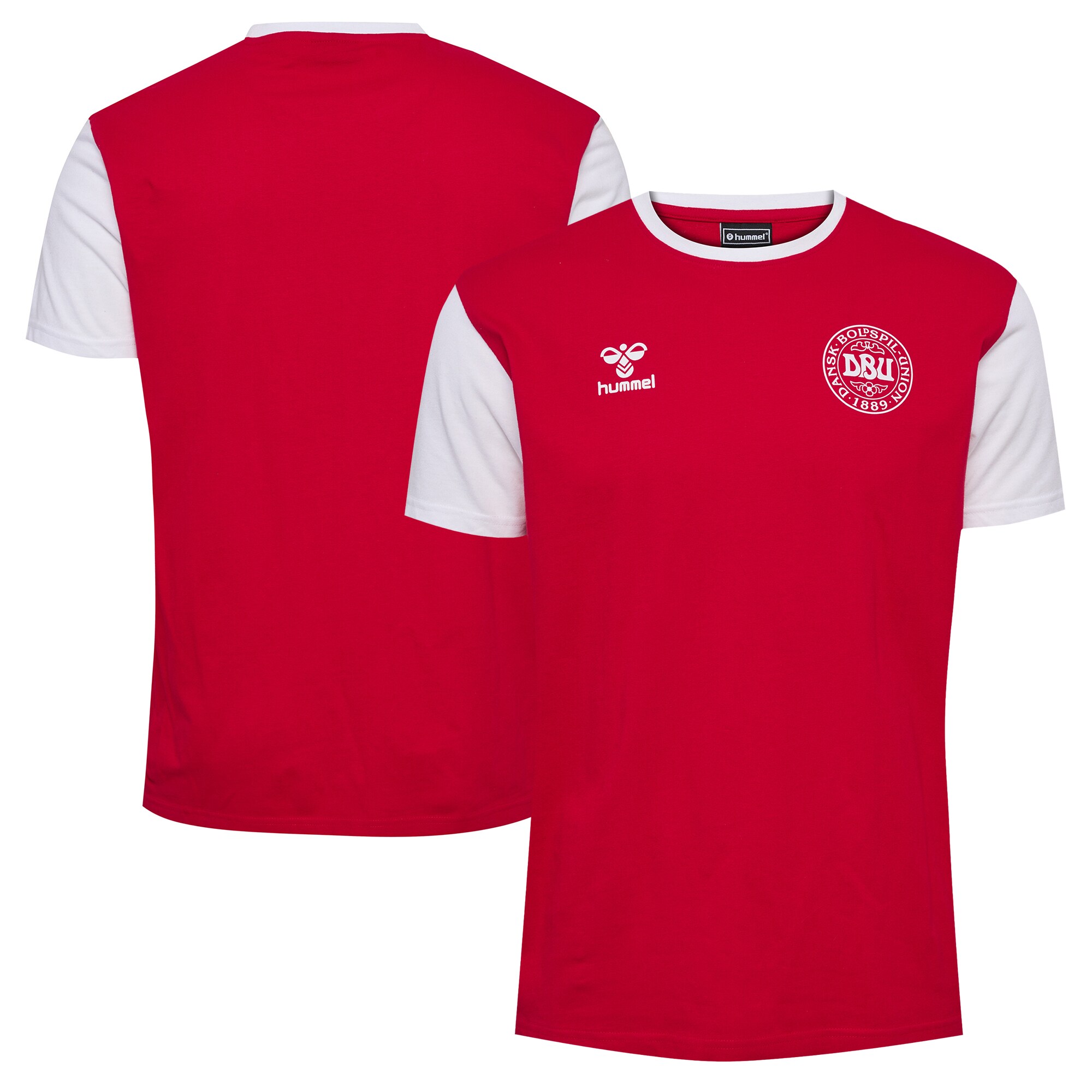 denmark national team block t-shirt – red Collection – Brazil World Cup Jerseys and T-Shirts