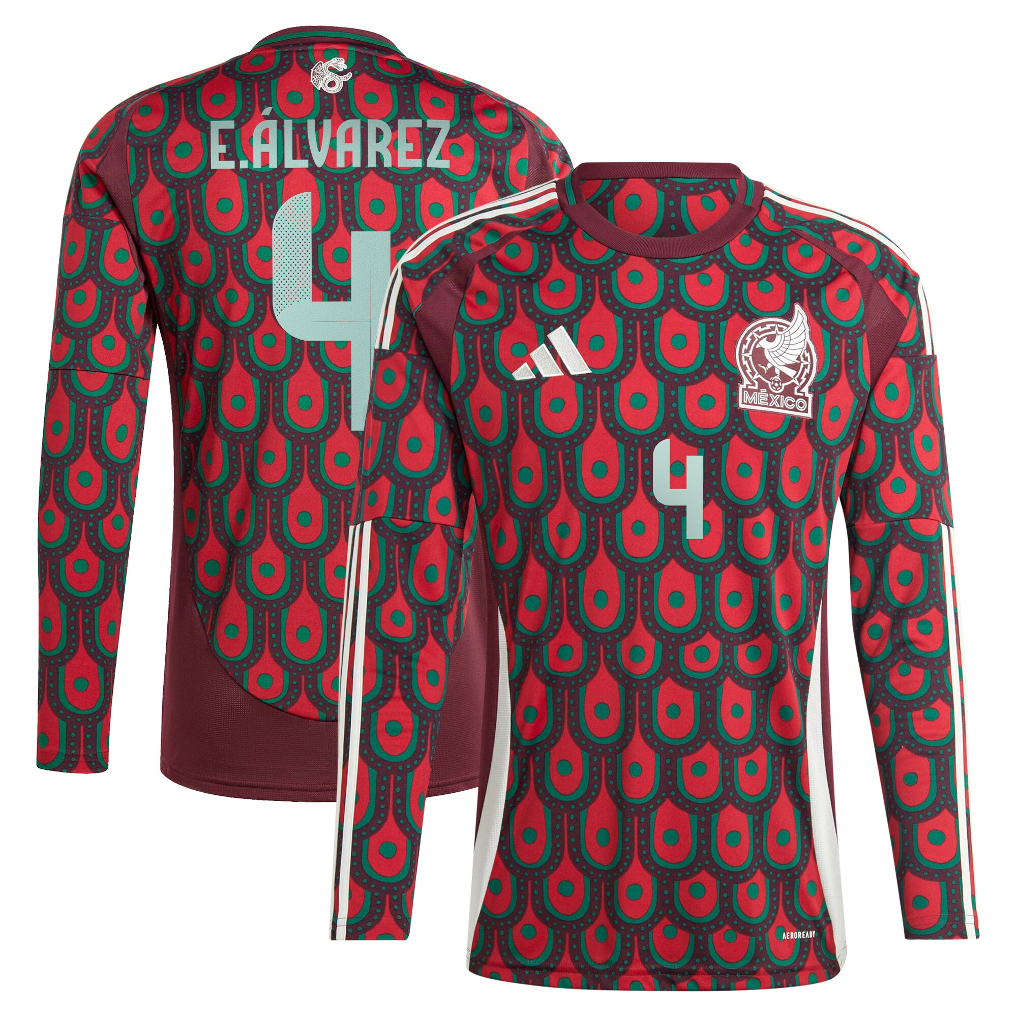 edson alvarez mexico national team adidas 2024 home replica player long sleeve jersey – burgundy Collection – Brazil World Cup Jerseys and T-Shirts