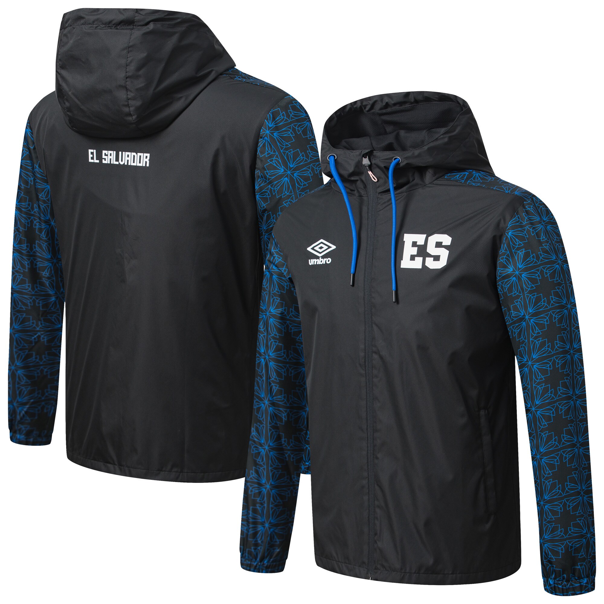 el salvador national team umbro full-zip hooded rain jacket – black Collection – Brazil World Cup Jerseys and T-Shirts