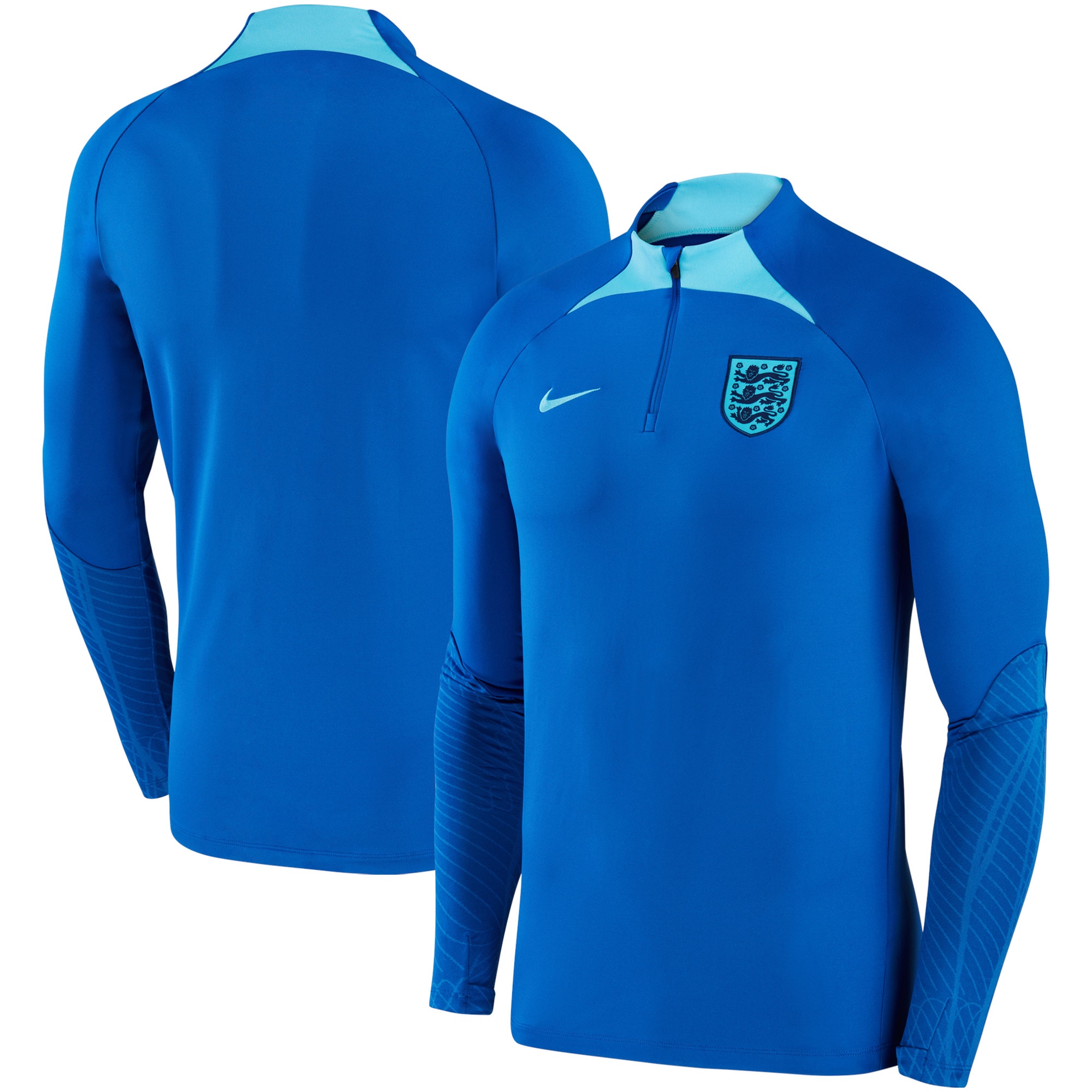 england national team nike 2022 strike drill performance raglan quarter-zip long sleeve top – blue Collection – Brazil World Cup Jerseys and T-Shirts