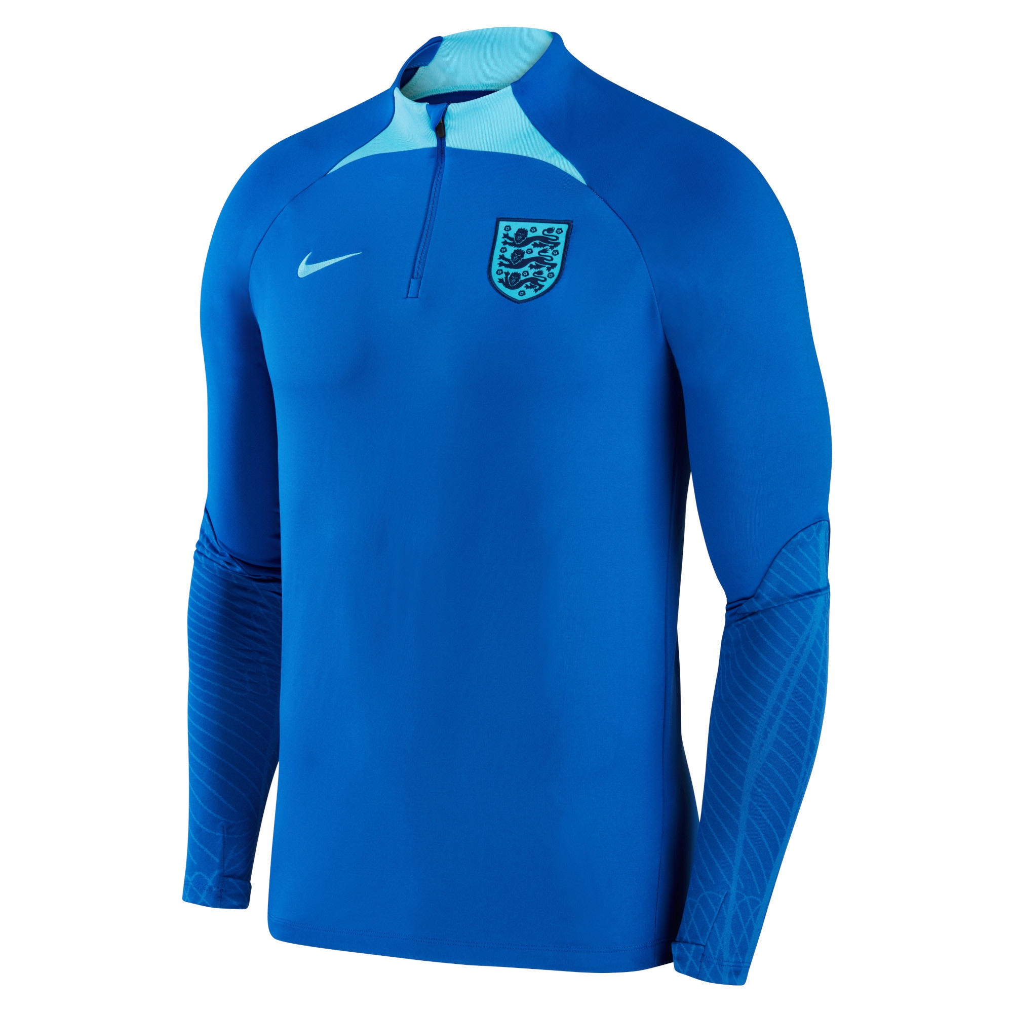 england national team nike 2022 strike drill performance raglan quarter-zip long sleeve top – blue Collection – Brazil World Cup Jerseys and T-Shirts