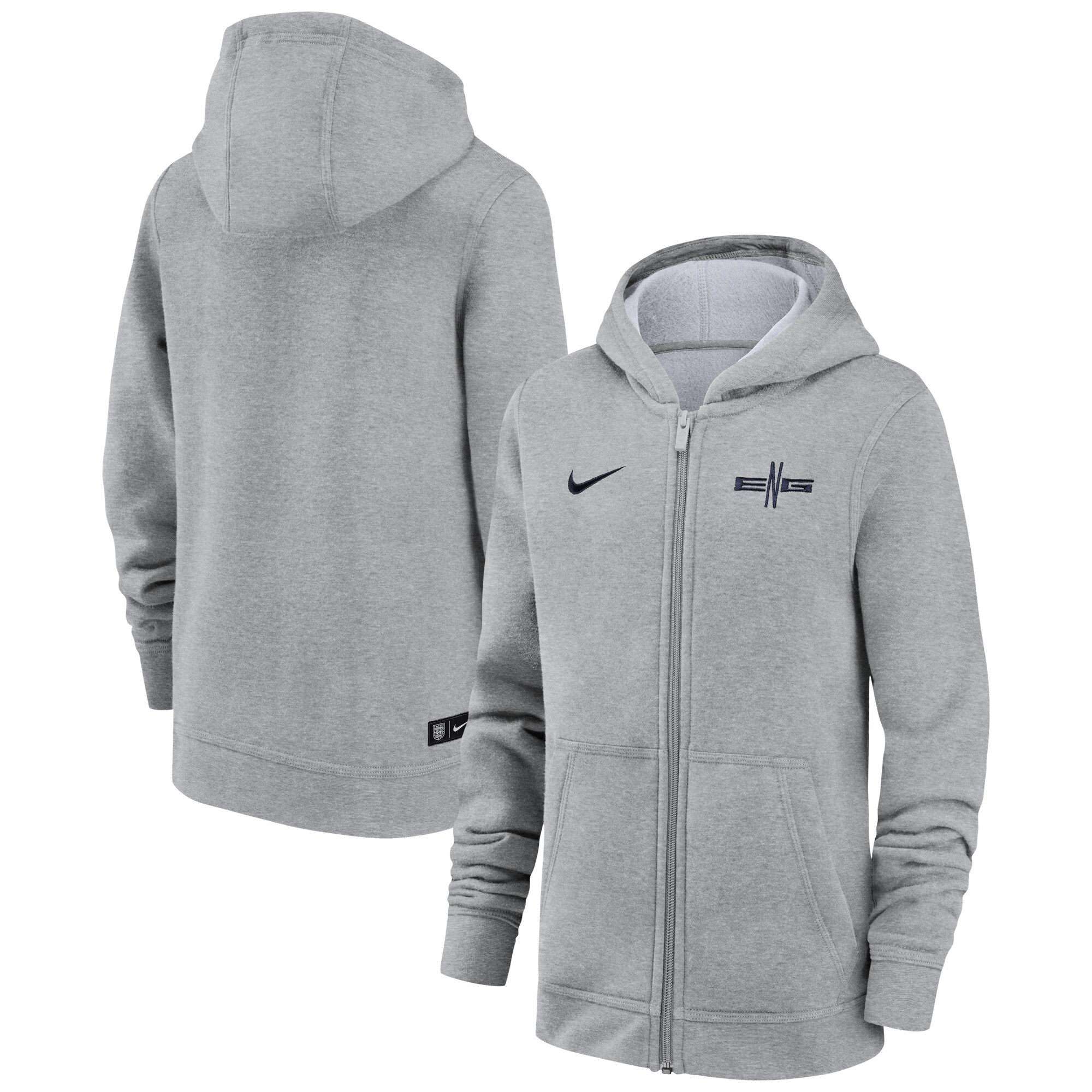 england national team nike youth logo club full-zip hoodie – gray Collection – Brazil World Cup Jerseys and T-Shirts