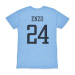 enzo fernández argentina national team 1863fc player vintage tri-blend t-shirt – light blue Collection – Brazil World Cup Jerseys and T-Shirts