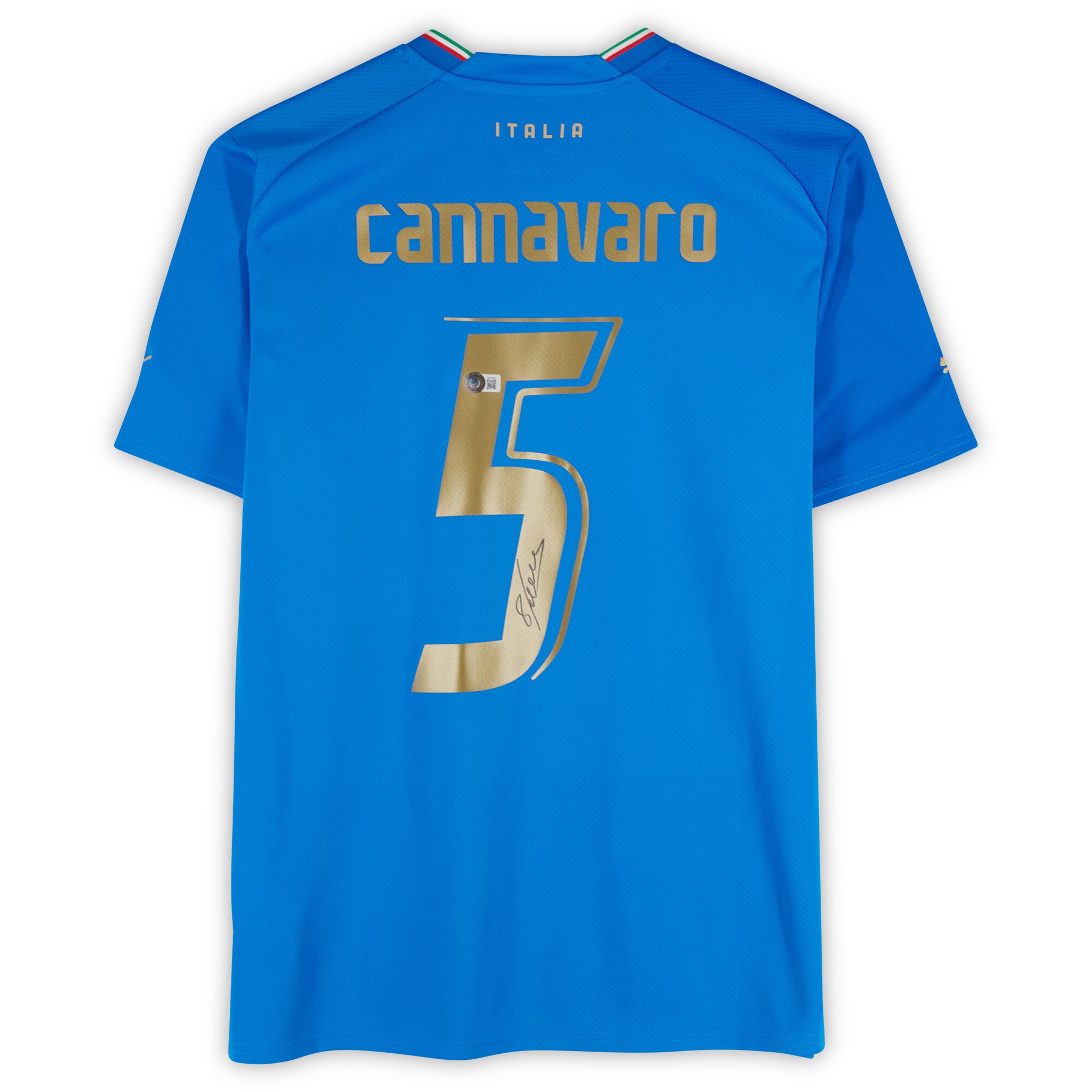 fabio cannavaro italy national team autographed fanatics authentic 2022-23 blue home puma jersey – bas Collection – Brazil World Cup Jerseys and T-Shirts