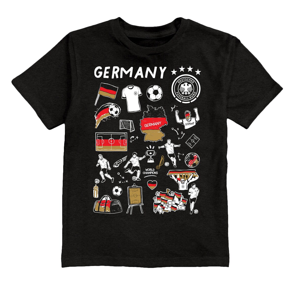 germany national team vive la fete youth impressions artwork t-shirt – black Collection – Brazil World Cup Jerseys and T-Shirts