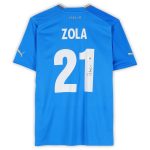 gianfranco zola italy national team autographed fanatics authentic 2022-23 blue home puma jersey – bas Collection – Brazil World Cup Jerseys and T-Shirts