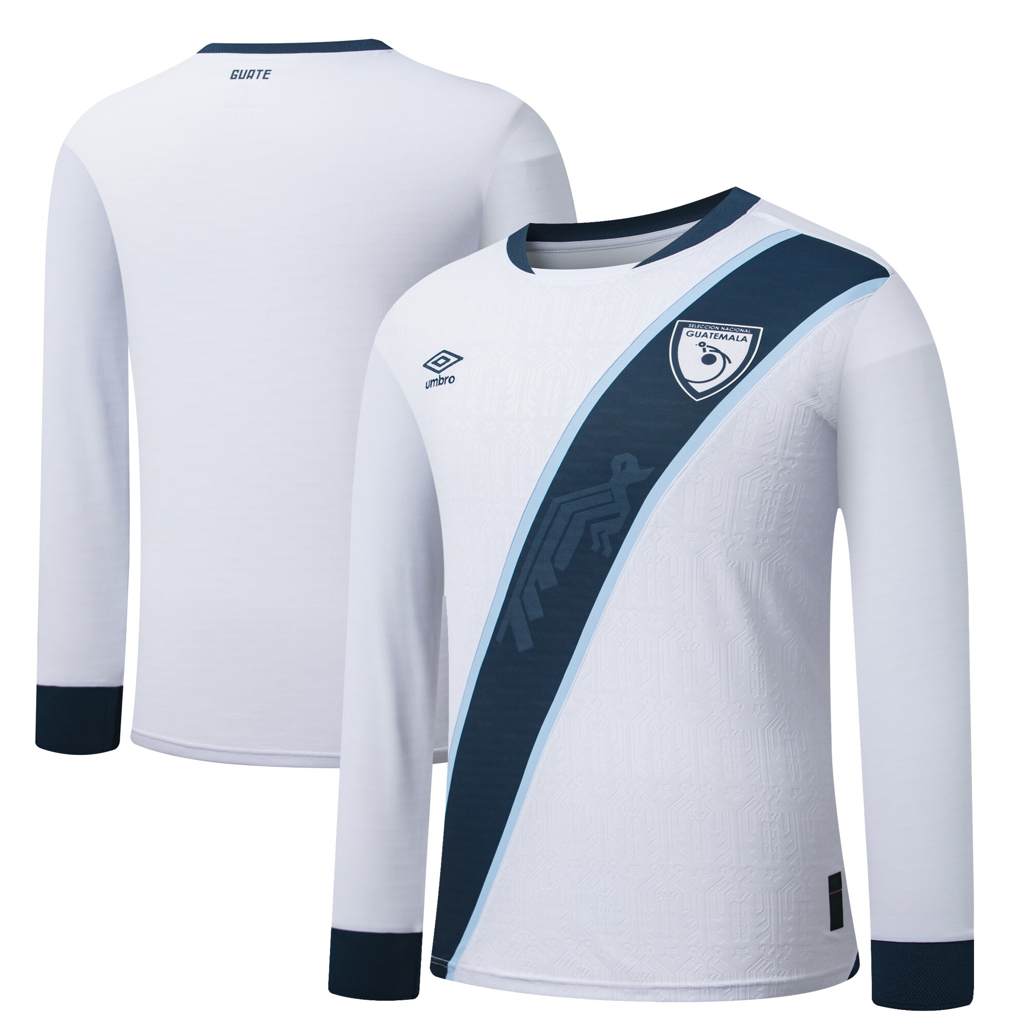guatemala national team umbro 2025 home replica long sleeve jersey – white Collection – Brazil World Cup Jerseys and T-Shirts