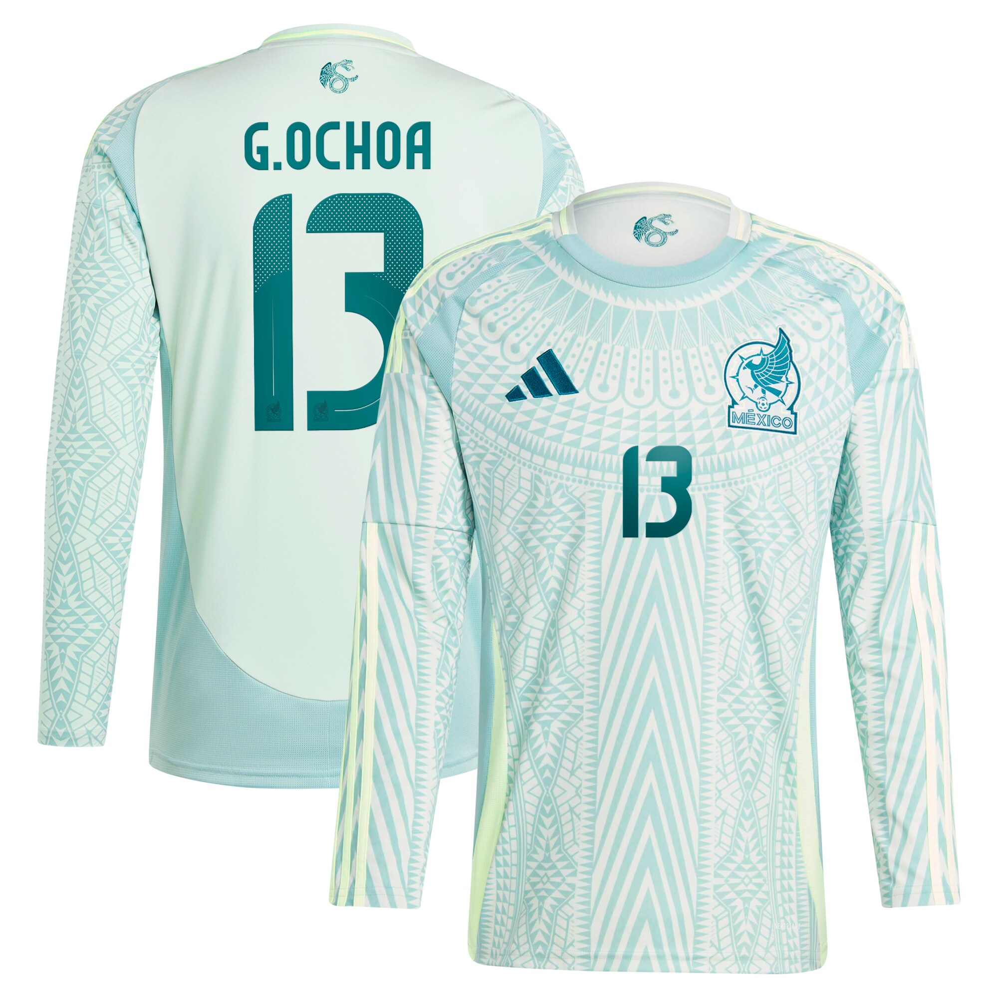 guillermo ochoa mexico national team adidas 2024 away replica player long sleeve jersey – green Collection – Brazil World Cup Jerseys and T-Shirts