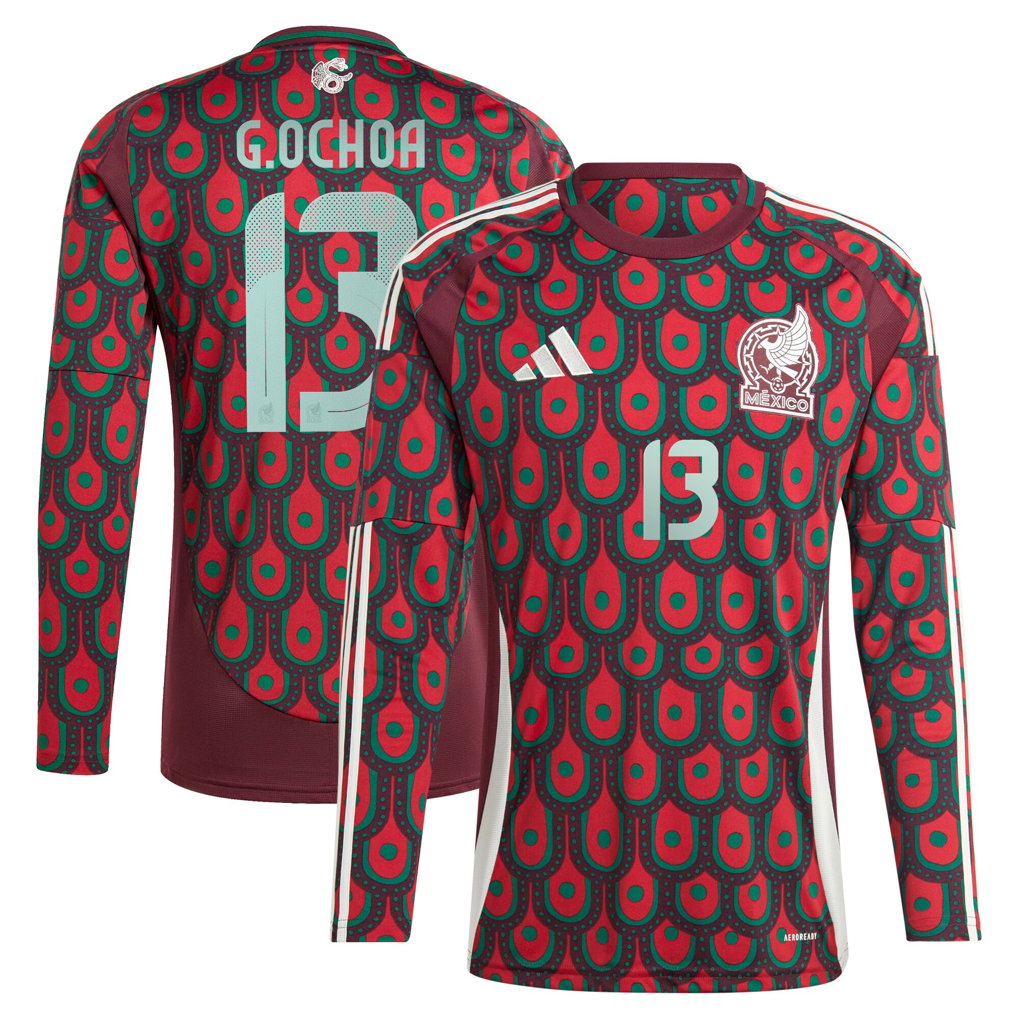 guillermo ochoa mexico national team adidas 2024 home replica player long sleeve jersey – burgundy Collection – Brazil World Cup Jerseys and T-Shirts