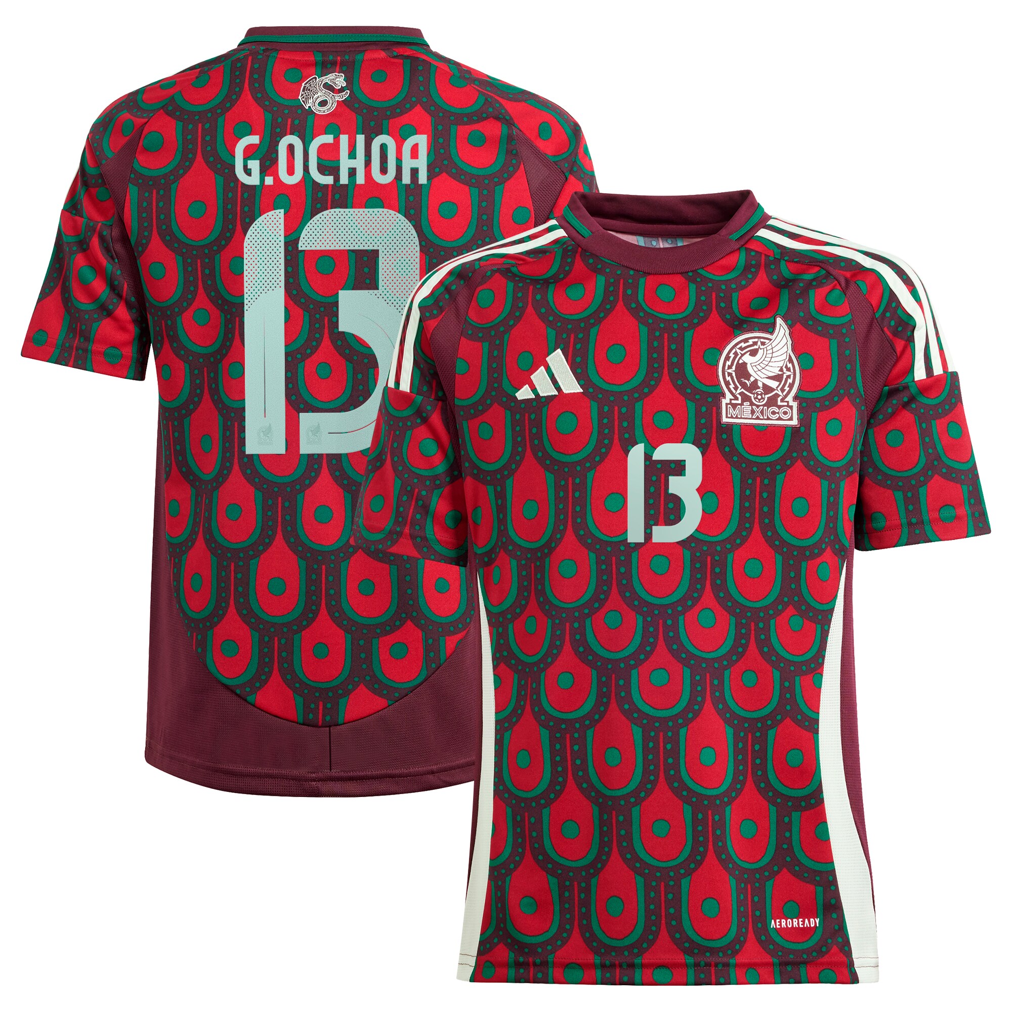 guillermo ochoa mexico national team adidas youth 2024 home replica player jersey – burgundy Collection – Brazil World Cup Jerseys and T-Shirts