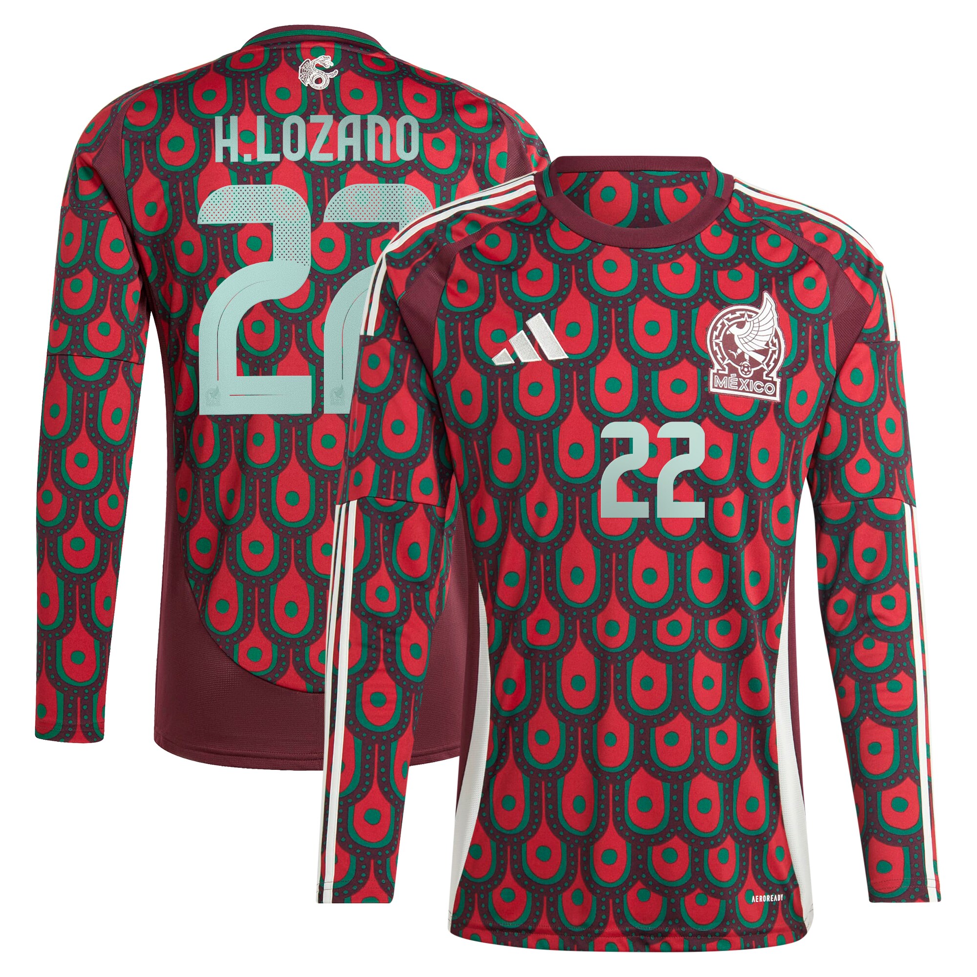 hirving lozano mexico national team adidas 2024 home replica player long sleeve jersey – burgundy Collection – Brazil World Cup Jerseys and T-Shirts