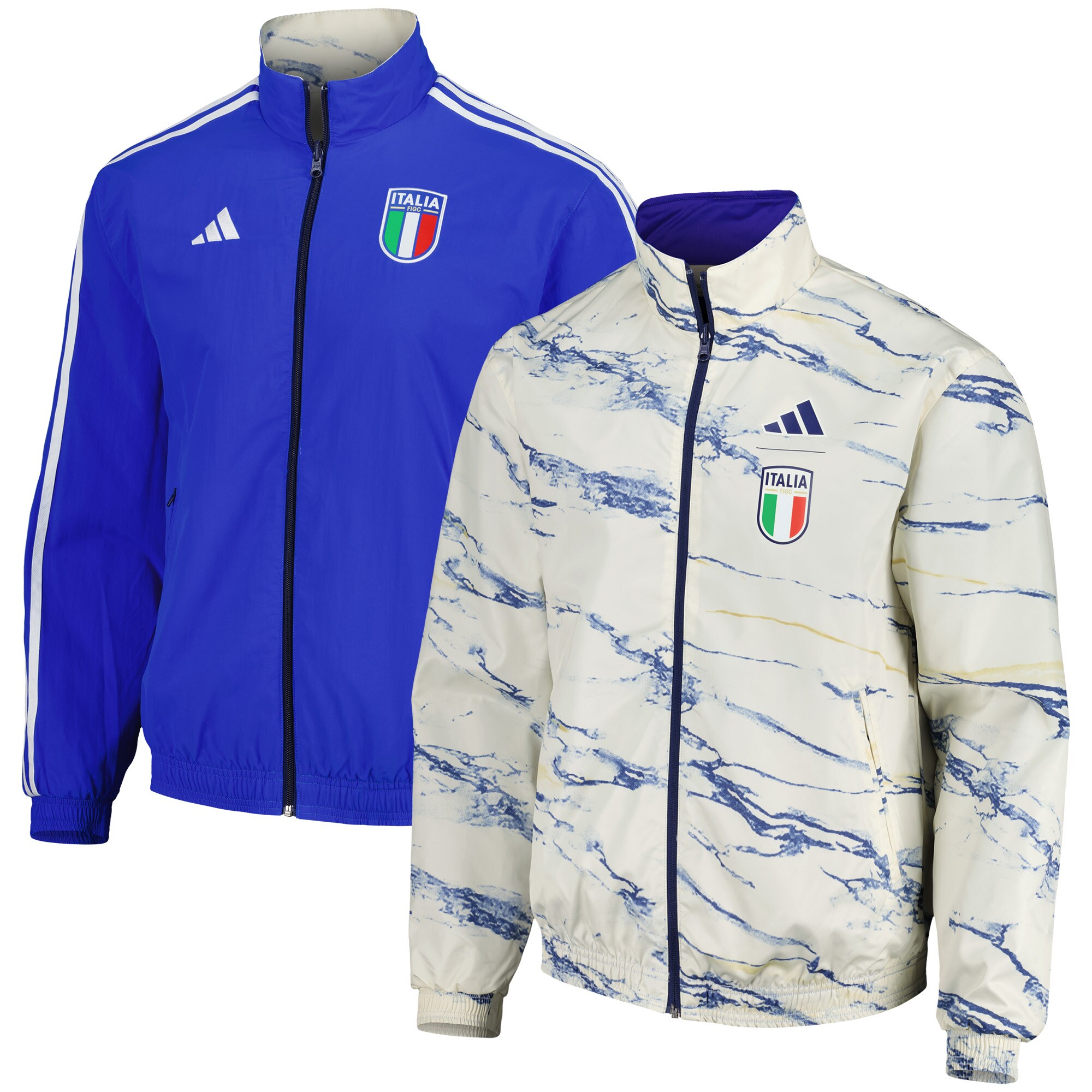 italy national team adidas team logo anthem reversible full-zip jacket – white Collection – Brazil World Cup Jerseys and T-Shirts