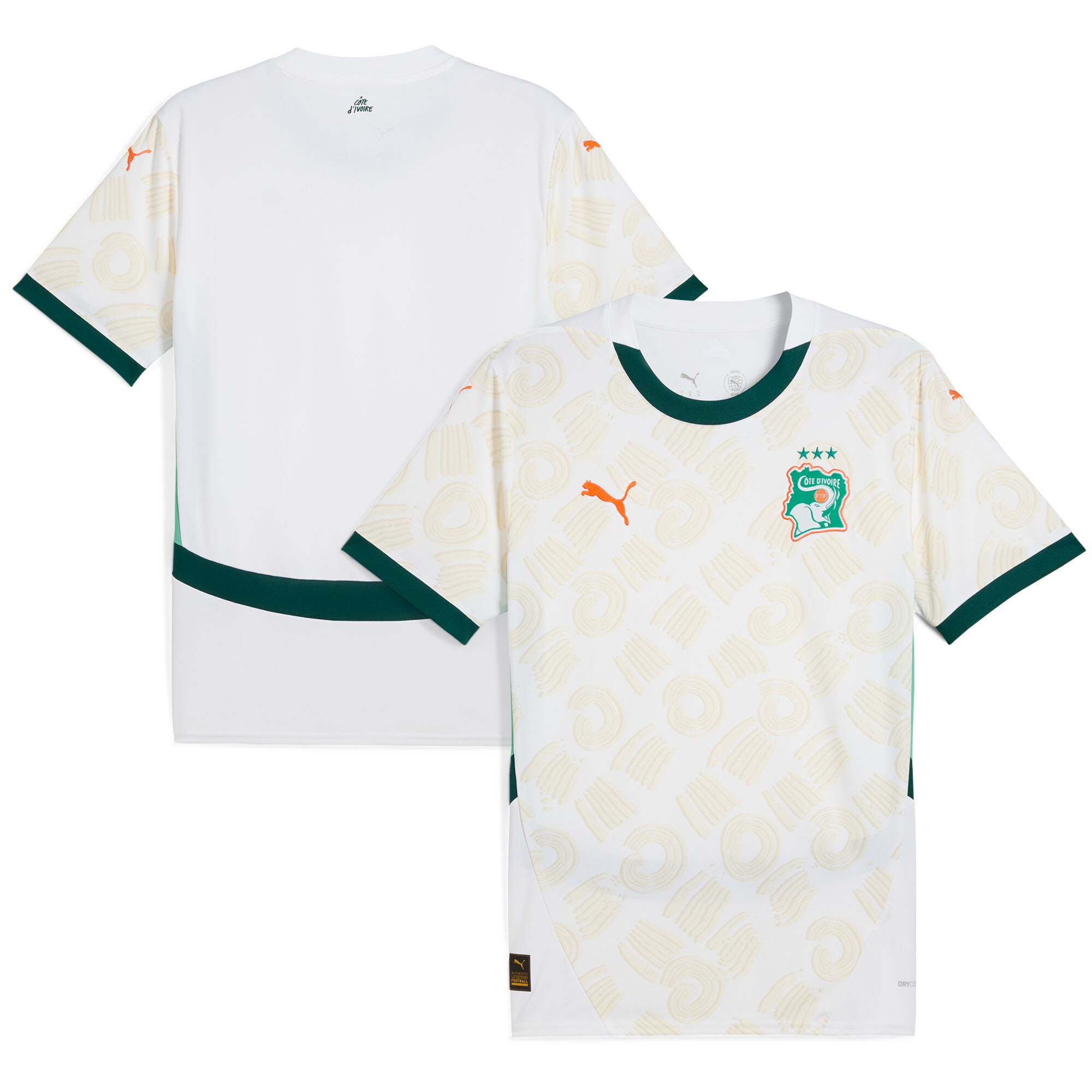 ivory coast national team puma 2025 away replica jersey – white Collection – Brazil World Cup Jerseys and T-Shirts