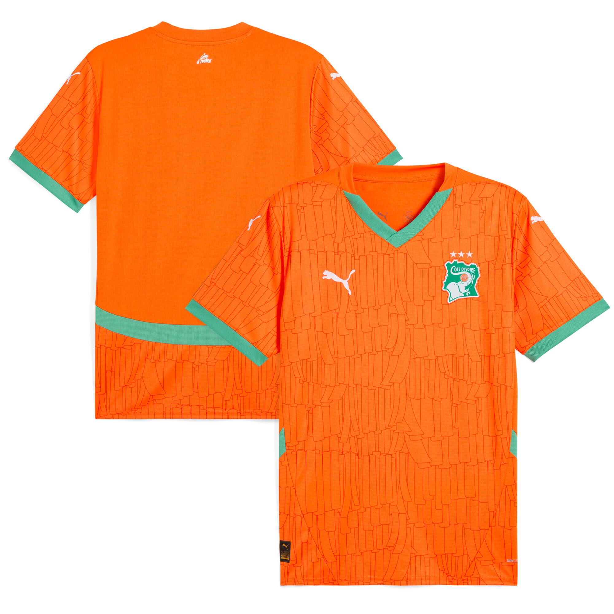 ivory coast national team puma 2025 home replica jersey – orange Collection – Brazil World Cup Jerseys and T-Shirts