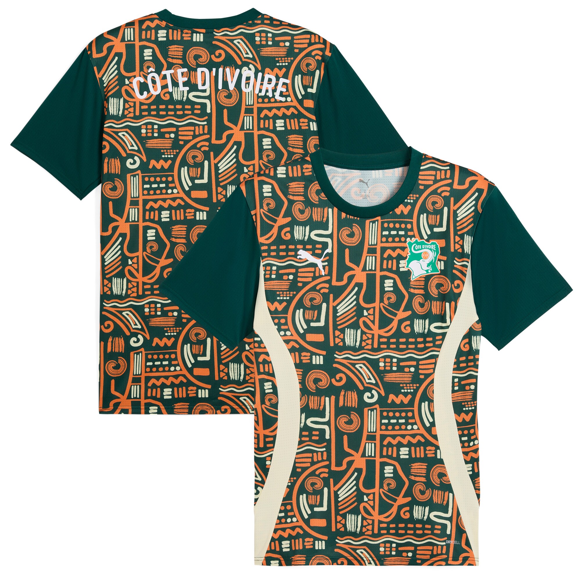 ivory coast national team puma 2025 pre-match jersey – green Collection – Brazil World Cup Jerseys and T-Shirts