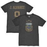 julián Álvarez argentina national team 1863fc player retro tri-blend t-shirt – heather black Collection – Brazil World Cup Jerseys and T-Shirts