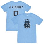 julián Álvarez argentina national team 1863fc player retro tri-blend t-shirt – light blue Collection – Brazil World Cup Jerseys and T-Shirts