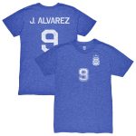 julián Álvarez argentina national team 1863fc retro name amp number tri-blend t-shirt – blue Collection – Brazil World Cup Jerseys and T-Shirts