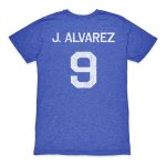 julián Álvarez argentina national team 1863fc retro name amp number tri-blend t-shirt – blue Collection – Brazil World Cup Jerseys and T-Shirts
